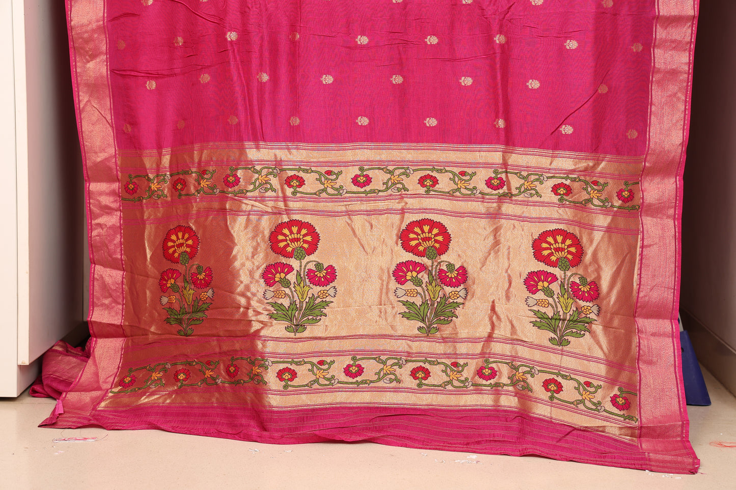 Rani Pink Munga Paithani