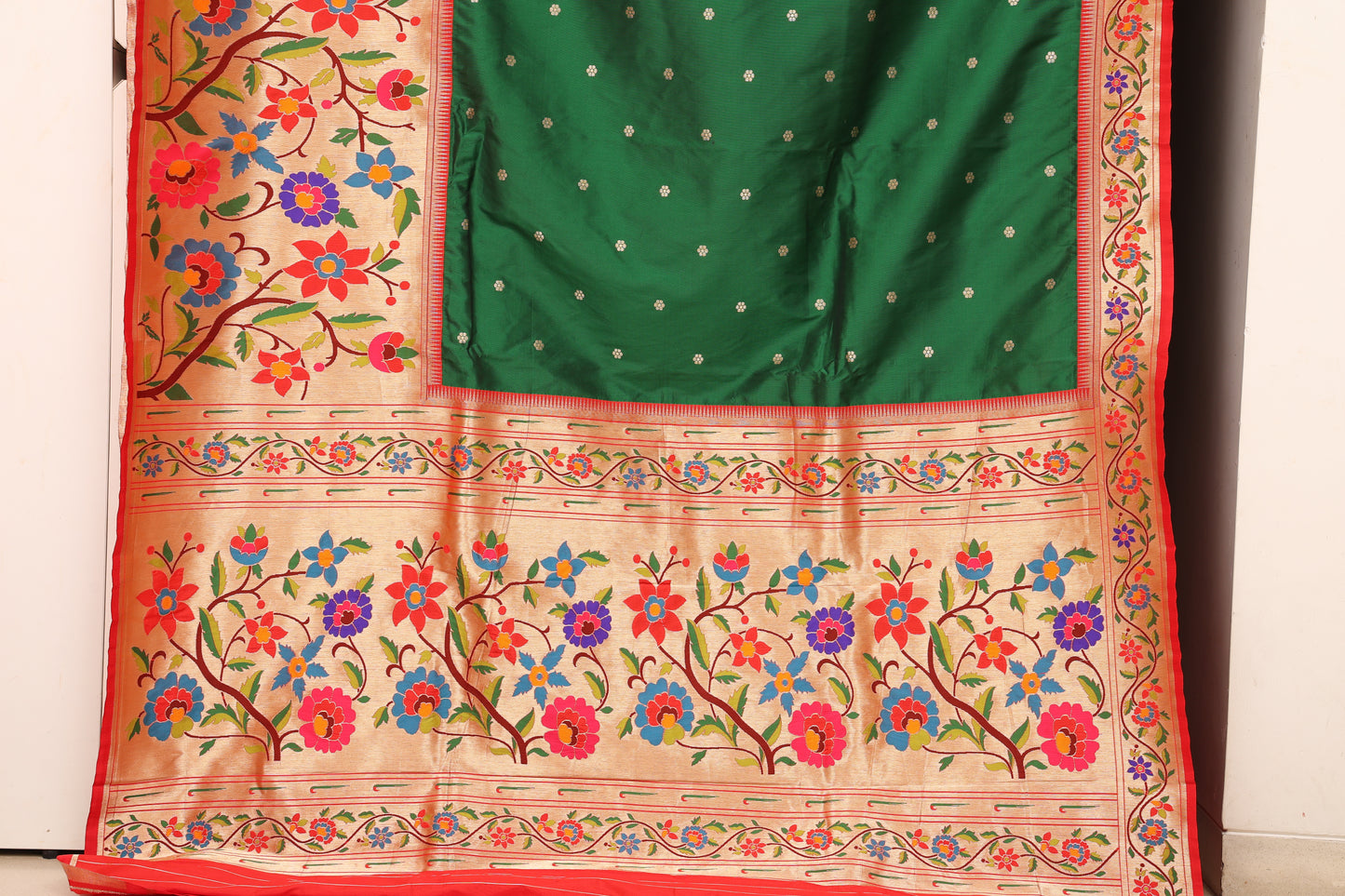 Emerald Green Skirt Border Premium Paithani