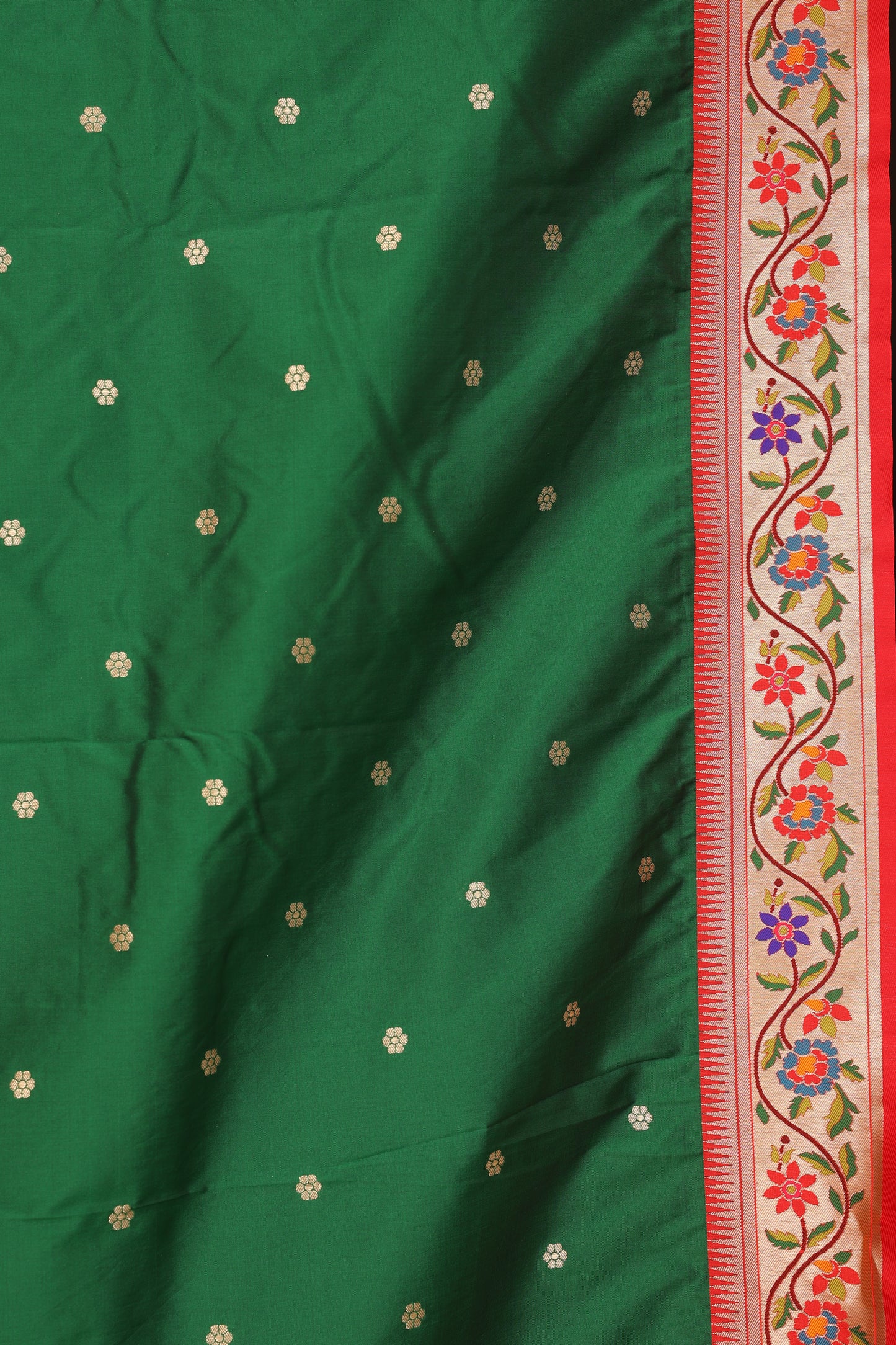 Emerald Green Skirt Border Premium Paithani