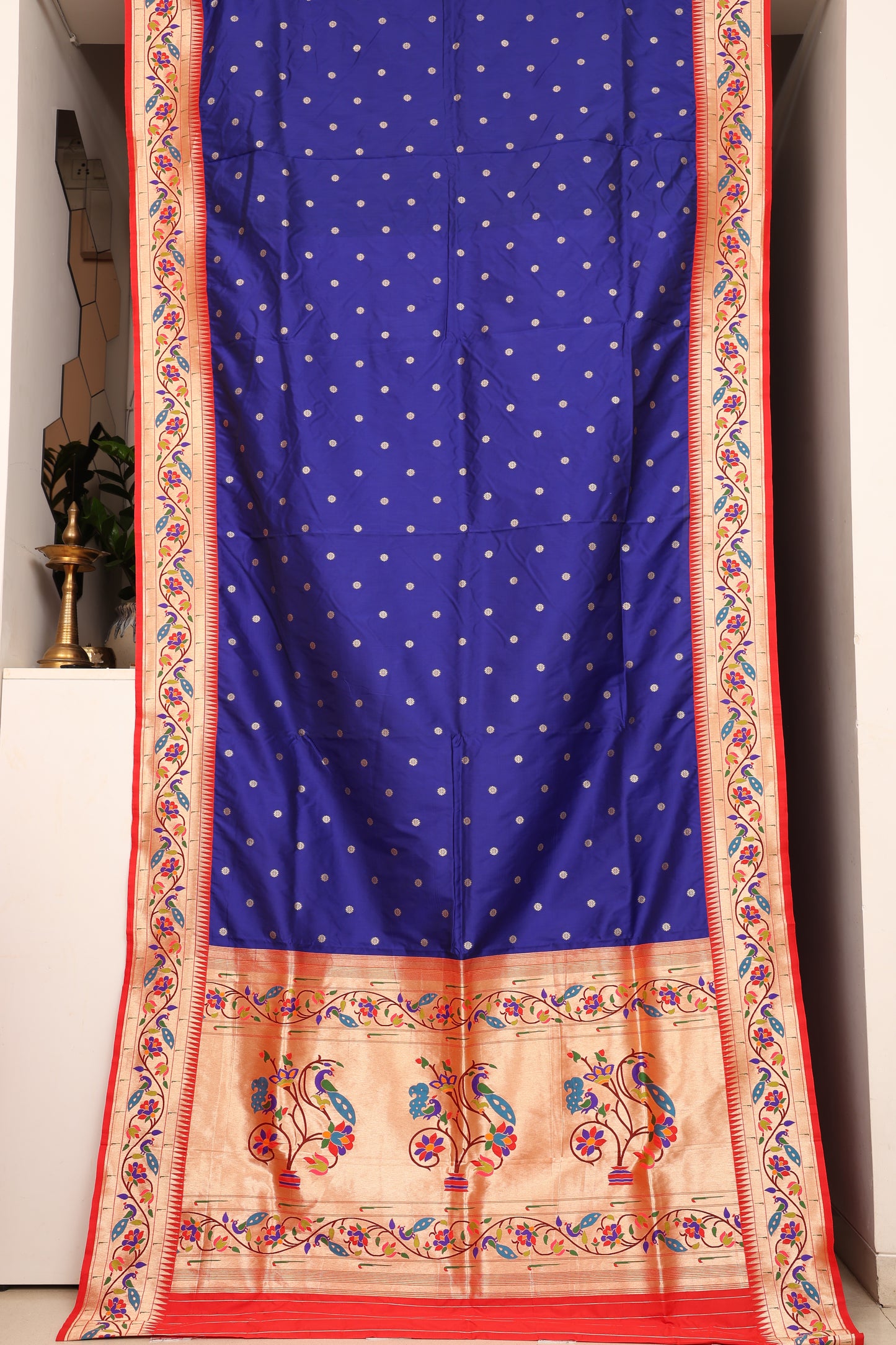 Royal Blue Morvel Border Paithani