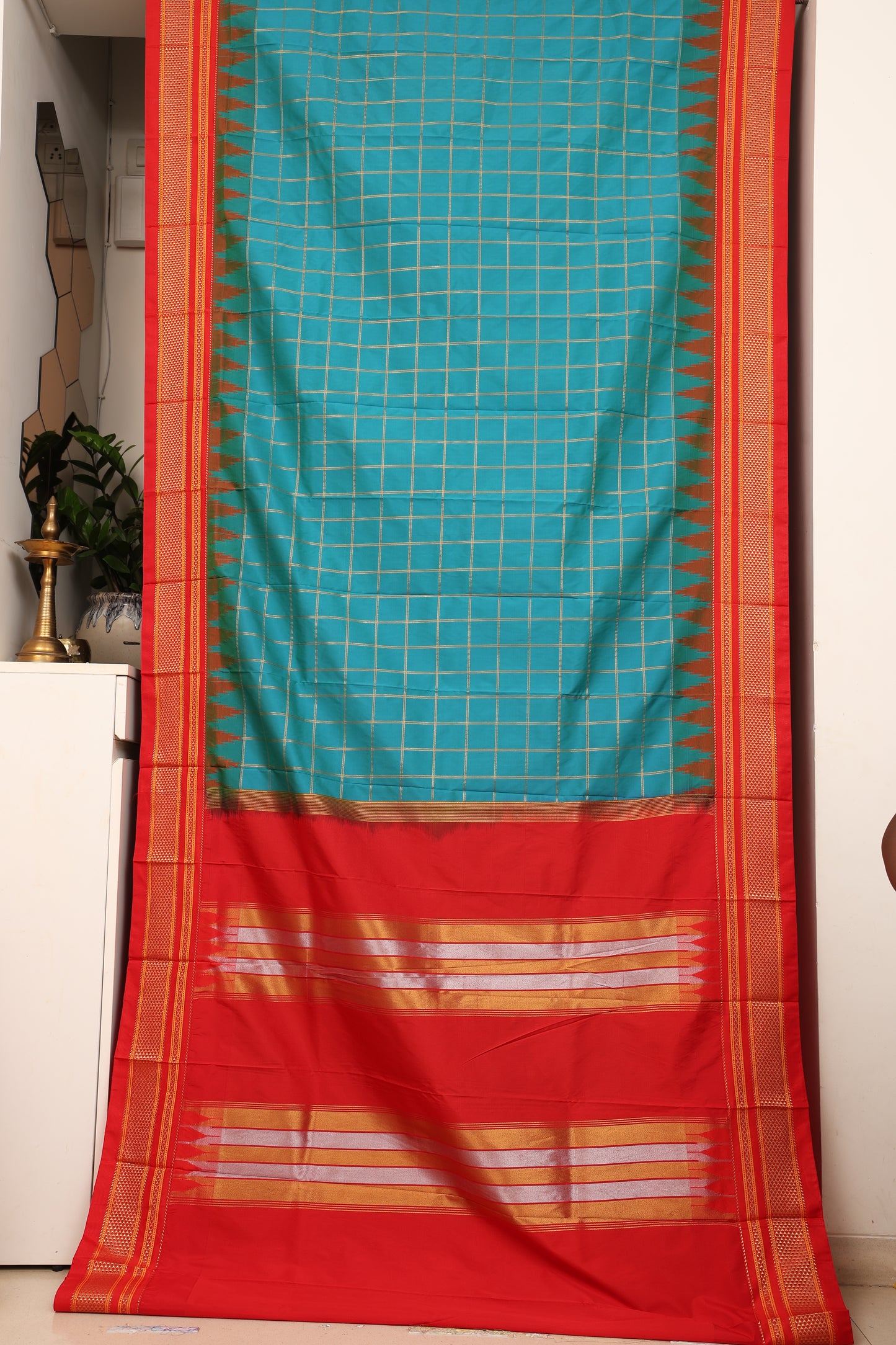 Teal Blue Ilkal Paithani