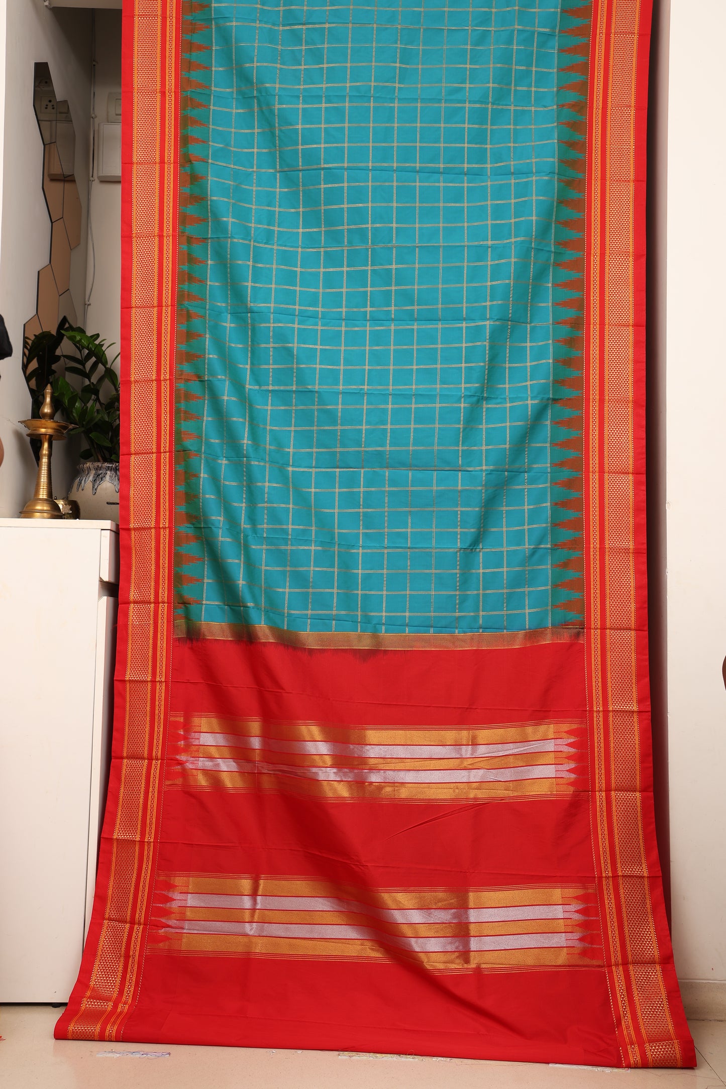 Teal Blue Ilkal Paithani