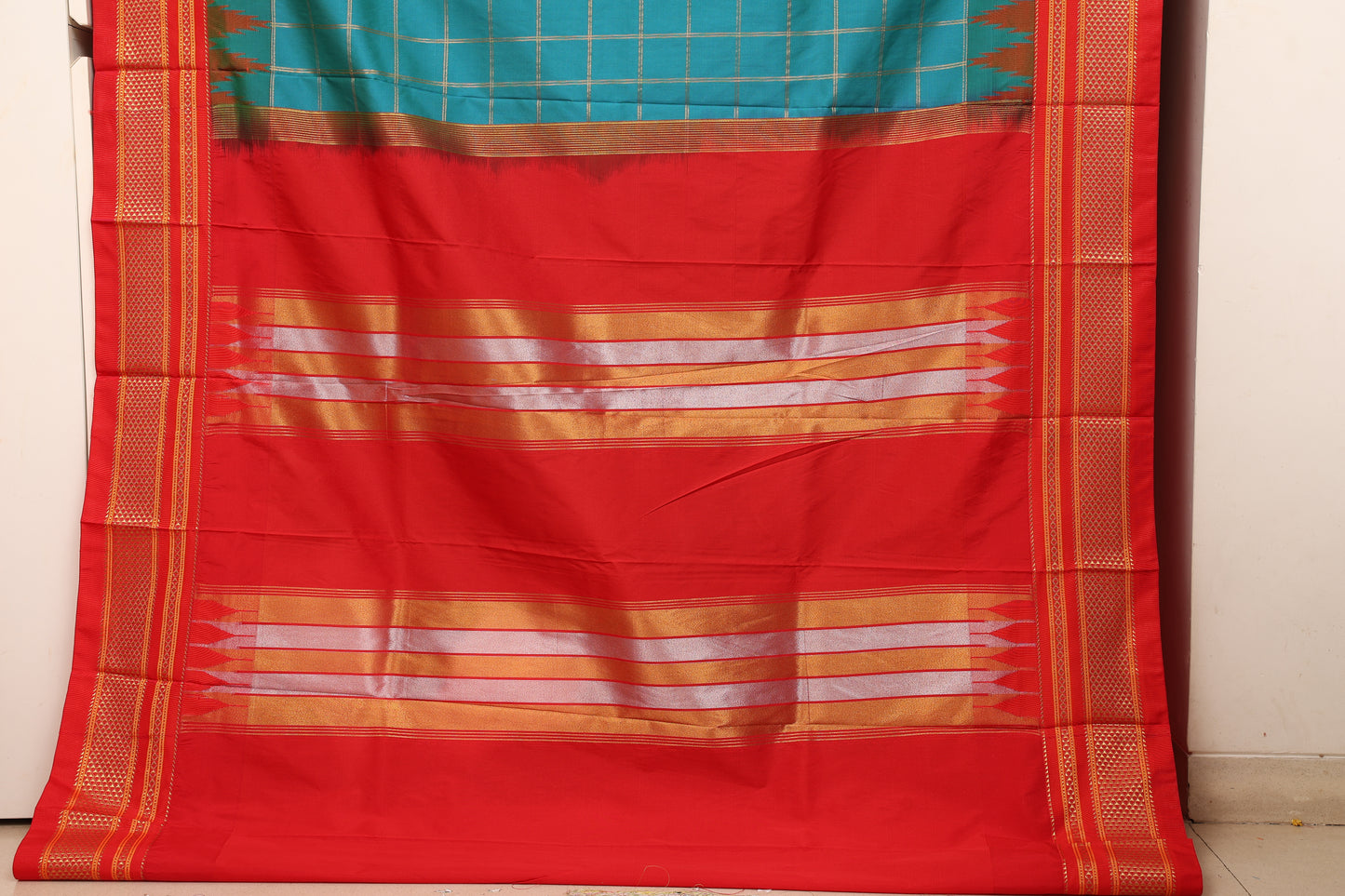 Teal Blue Ilkal Paithani