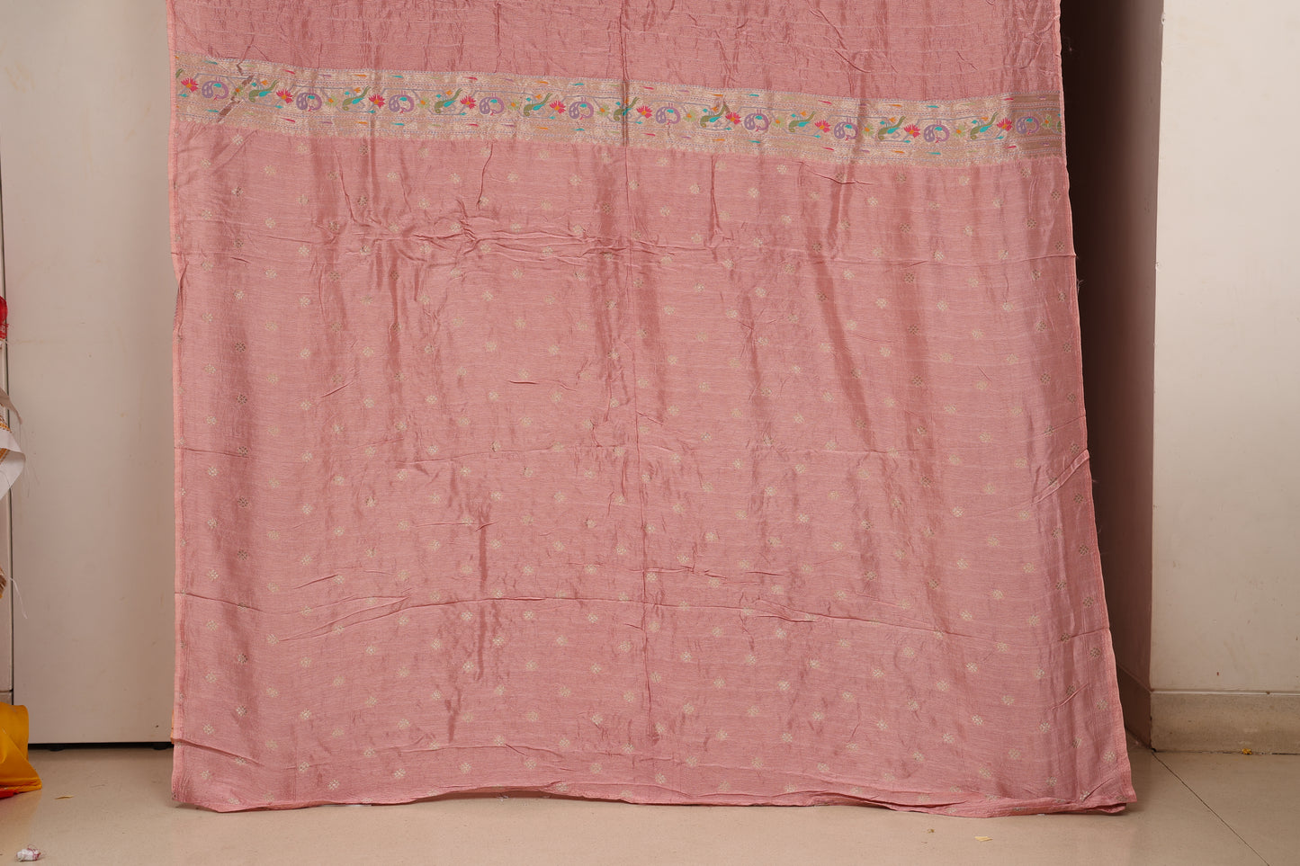 Blush Rose Pink Bandhej Paithani