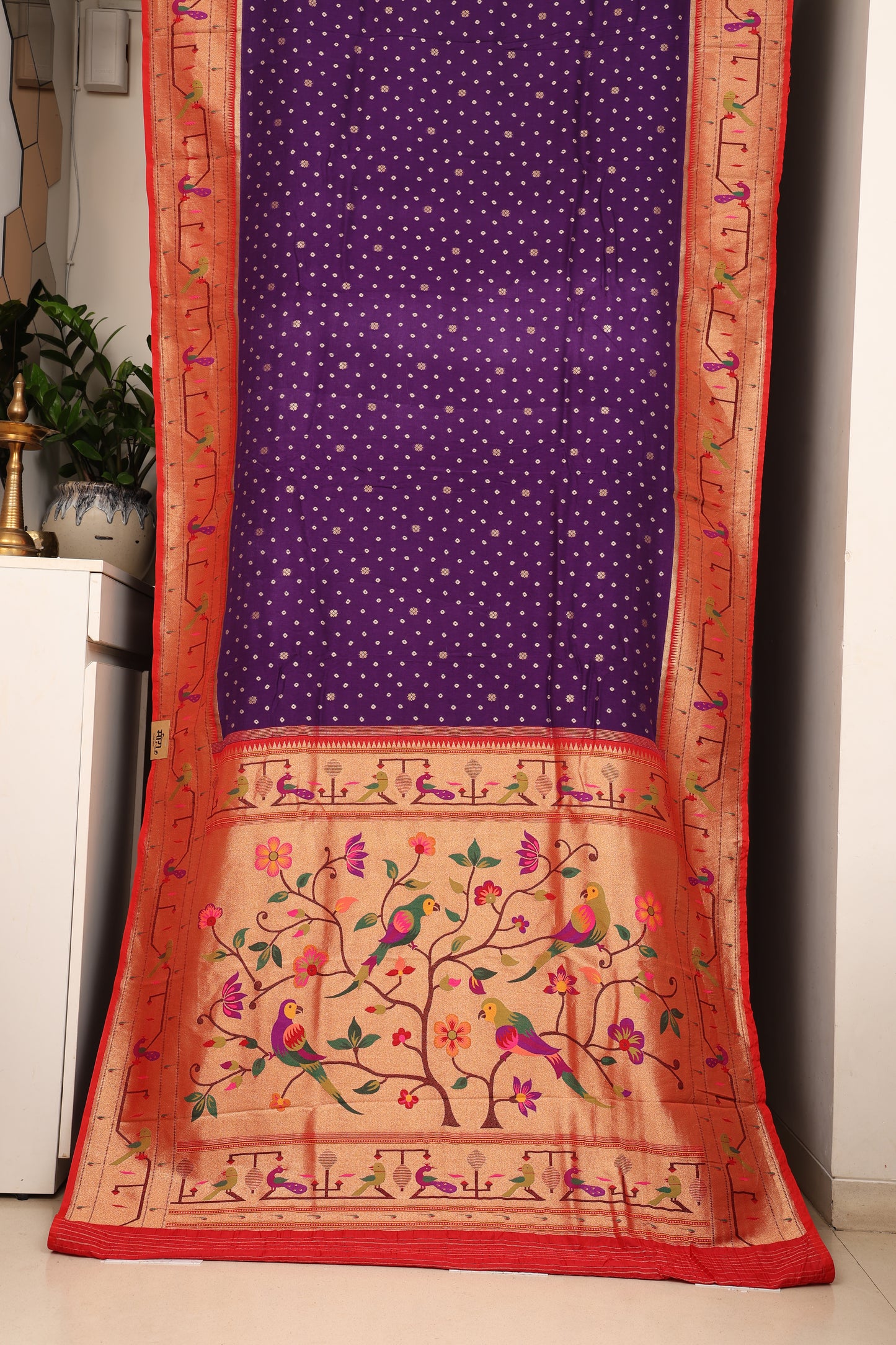 Jammun Purple Royal Bandhej Paithani