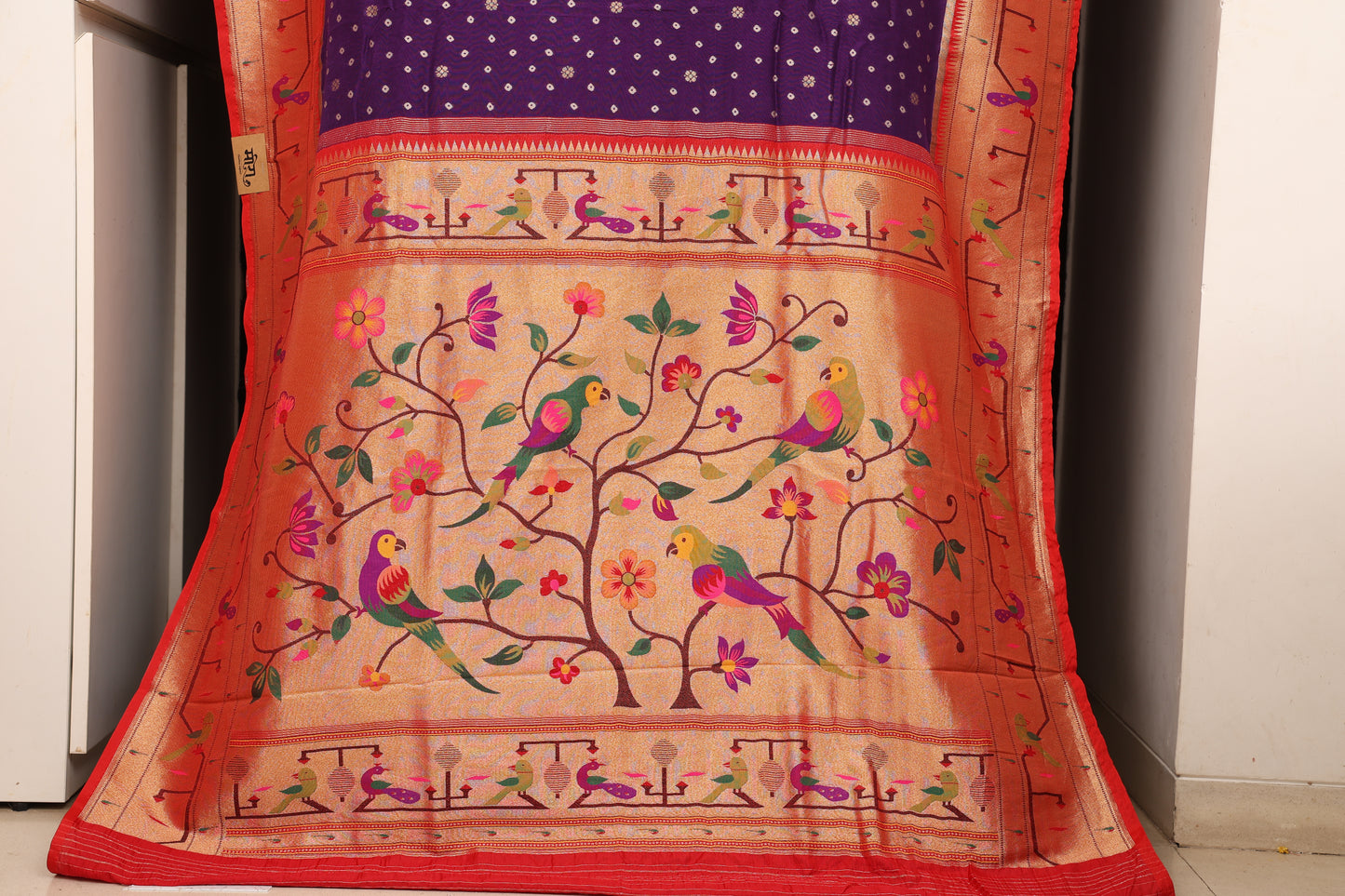 Jammun Purple Royal Bandhej Paithani