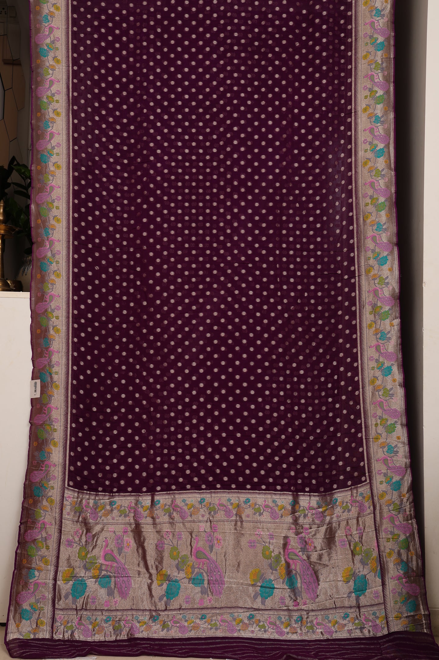 Royal Magentta Georgette Paithani