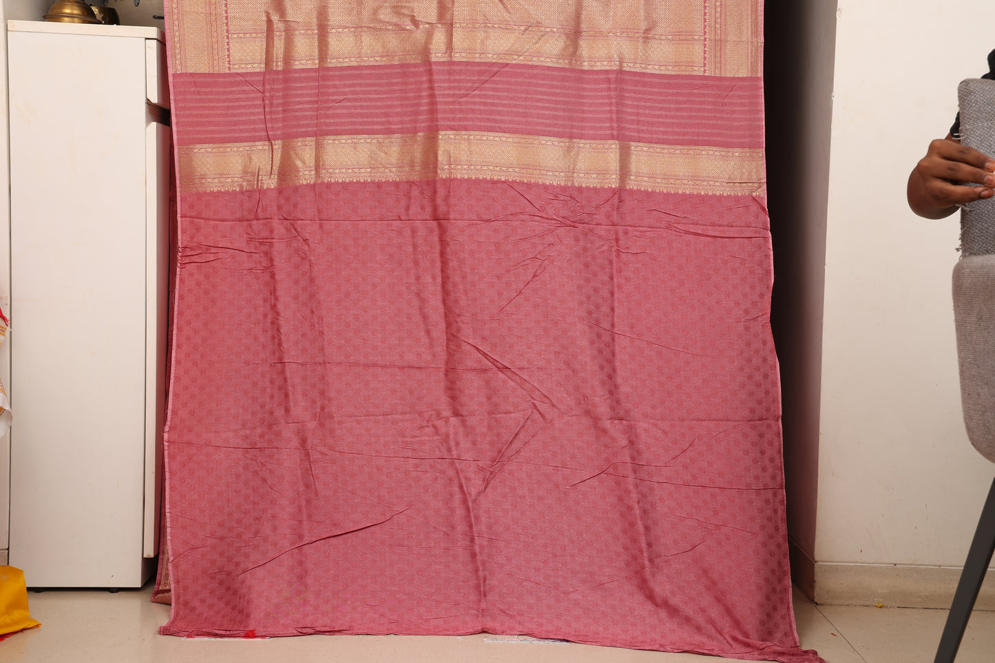 Lavender and Rose Pink Parrot Brocade Paithani