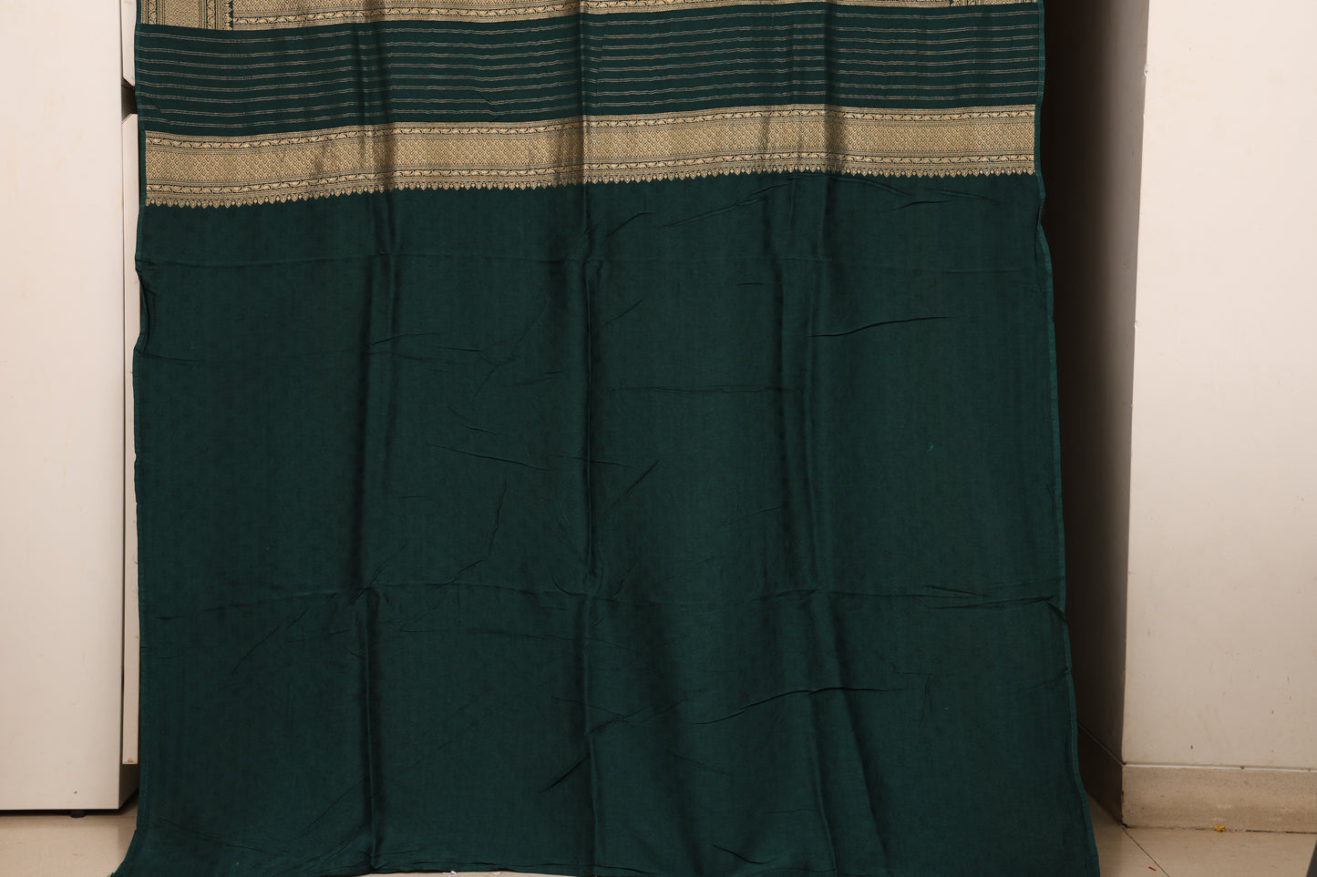 Mustard and Bottle Green Parrot Brocade Paithani