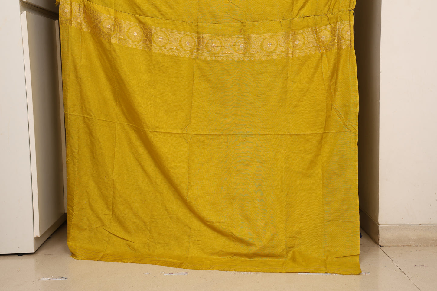 Antique Mustard Munga Silk Saree