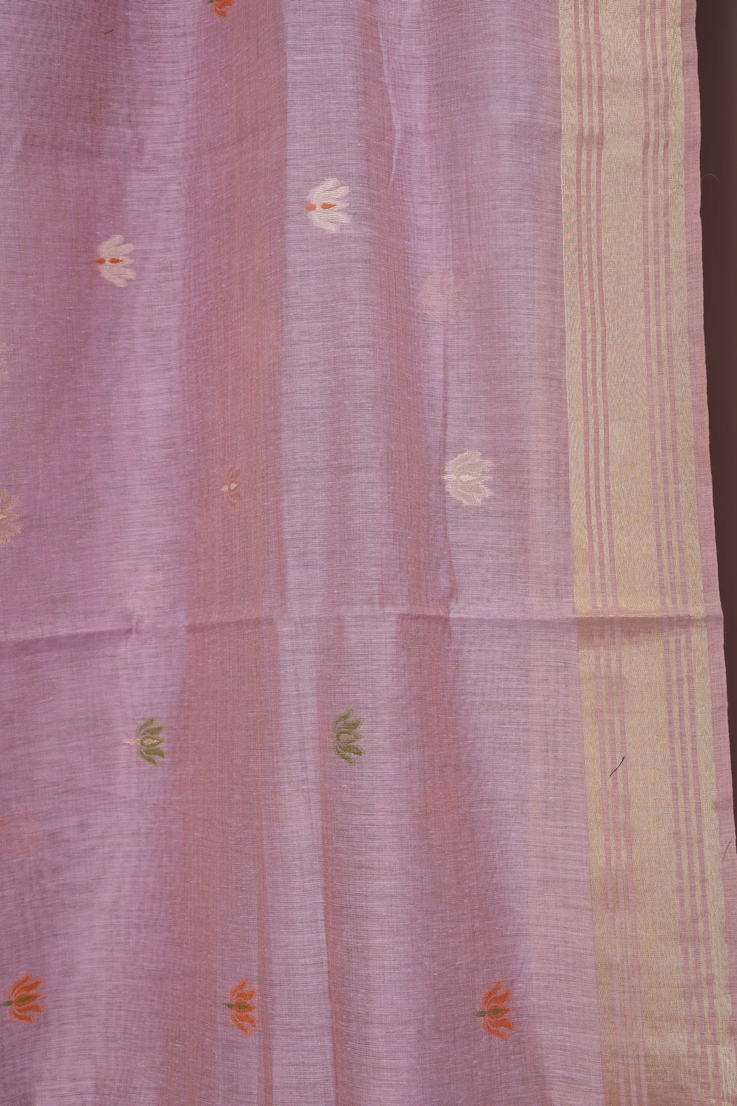 Lavender Munga Cotton Paithani