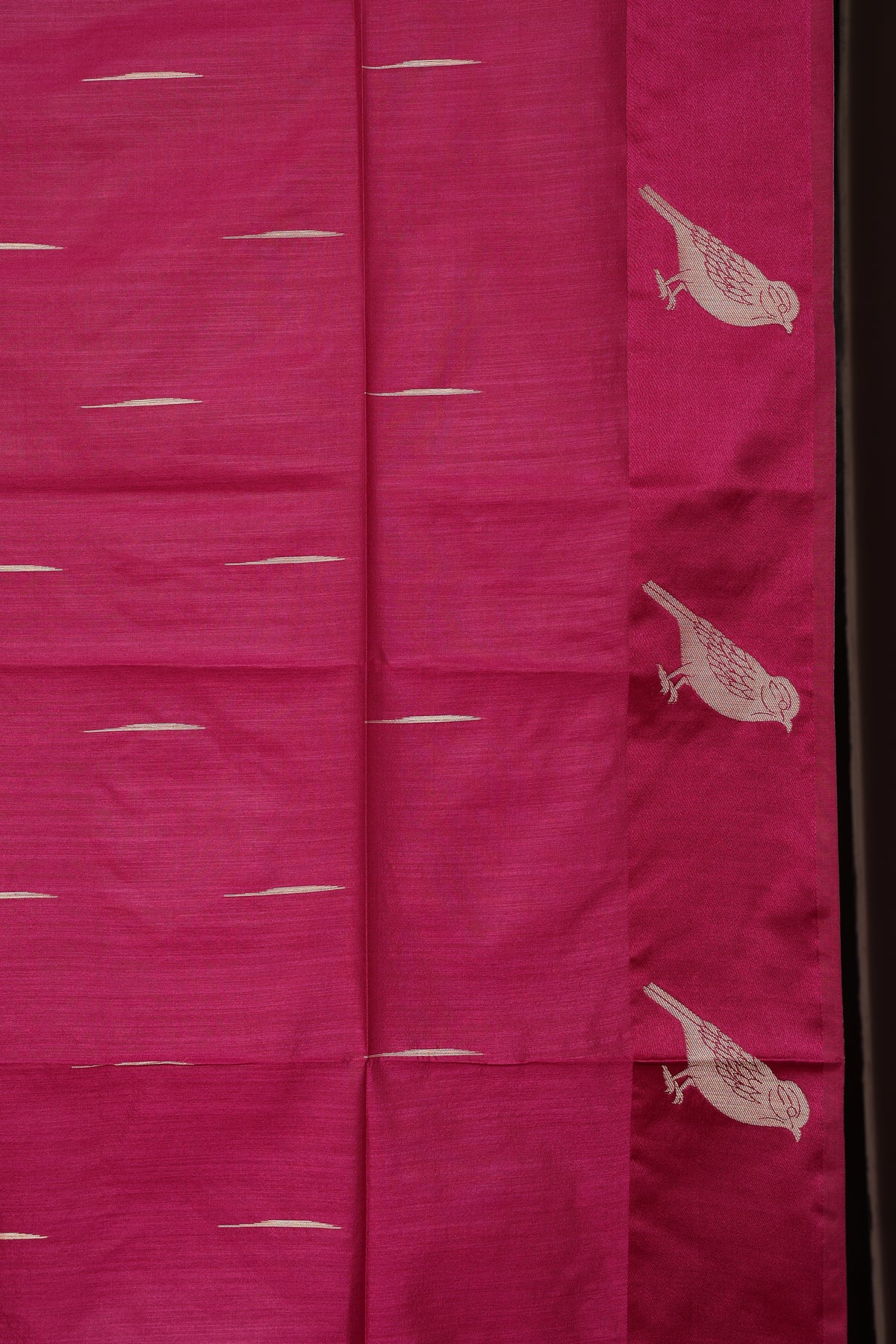 Berry Magenta Chidya Tussar Silk Saree