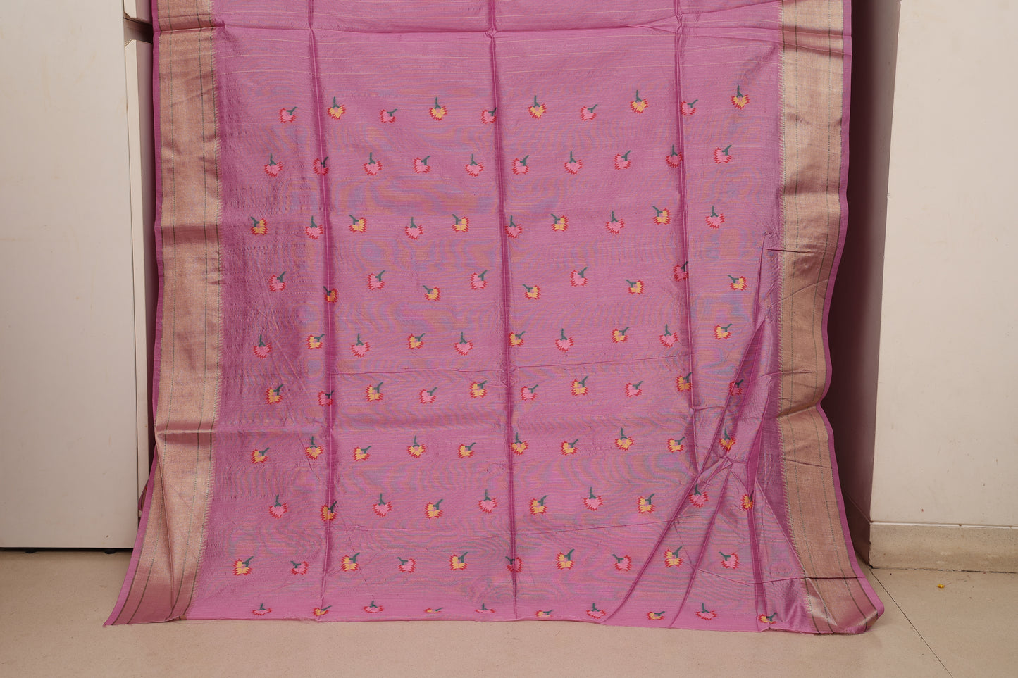 Gulabi Blush Tussar Silk Blend Paithani