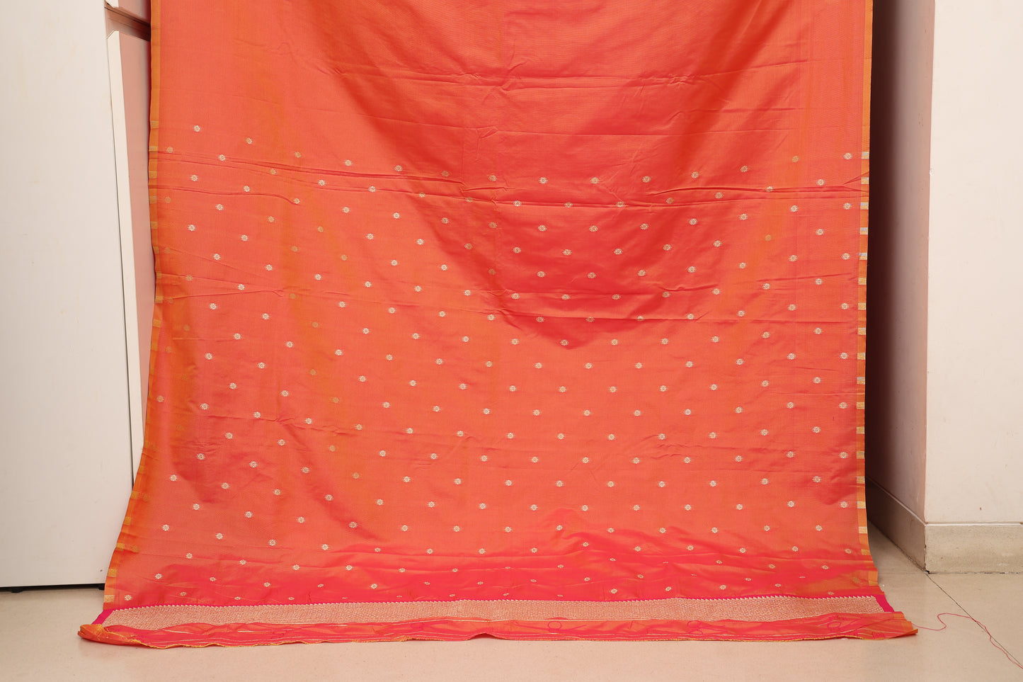 Tangerine Orange Maharani Paithani