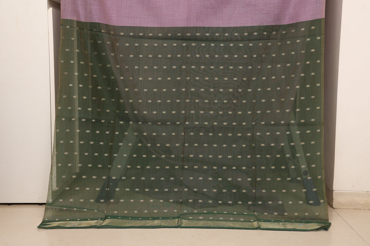 Lavender Green Muga Cotton Silk