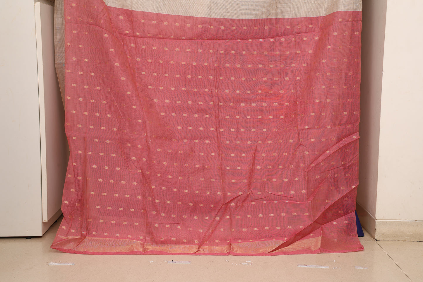 Ivory Pink Muga Cotton Silk