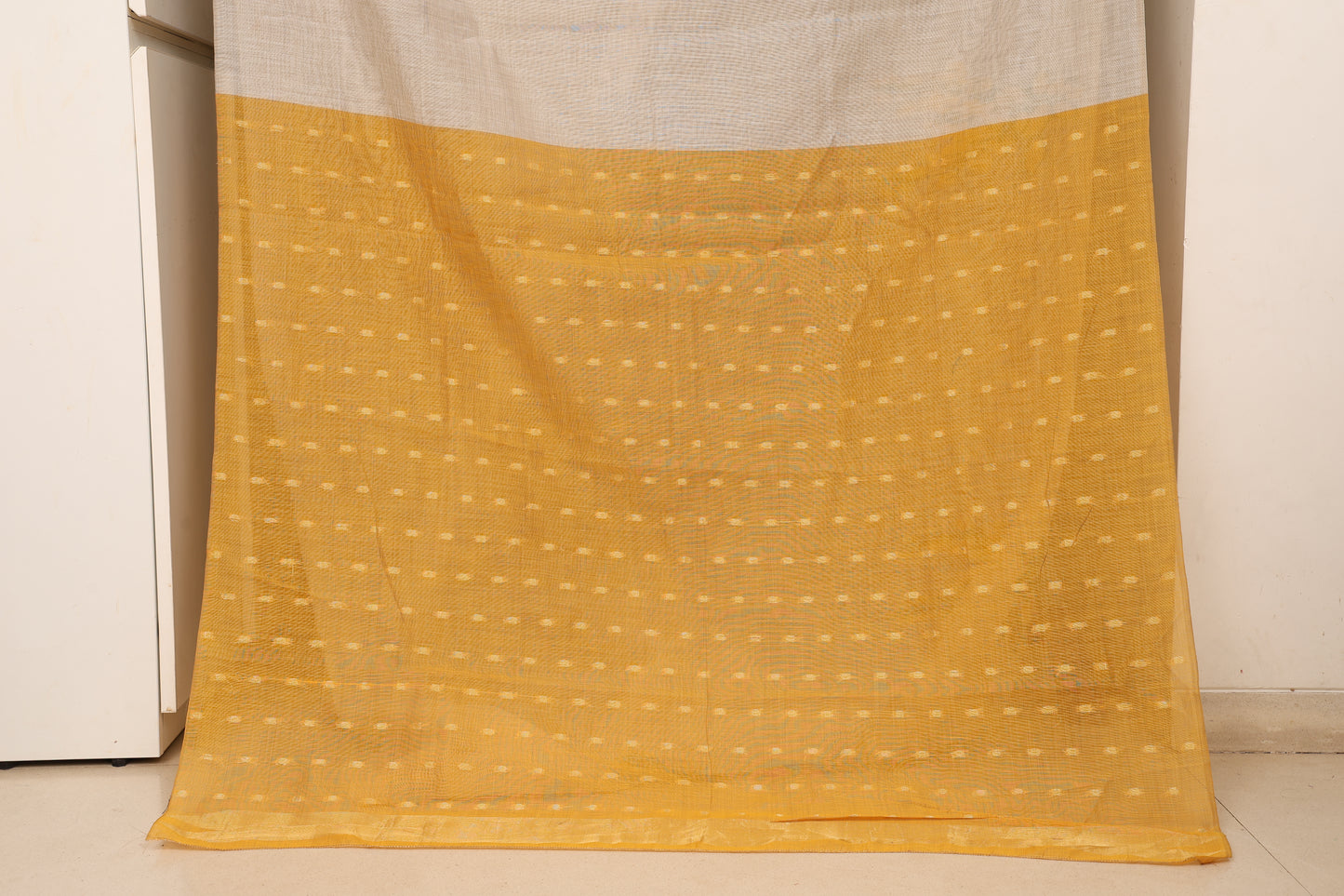 Ivory Yellow Muga Cotton Silk