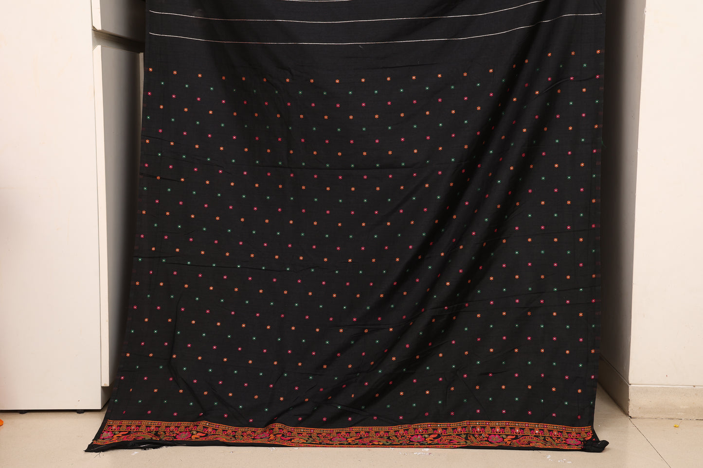 Jet Black Pashmeena Paithani