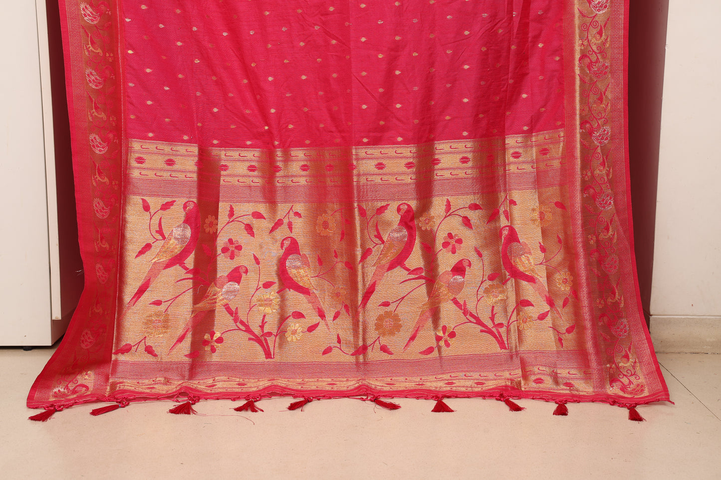 Rani Pink Munga Silk Saree