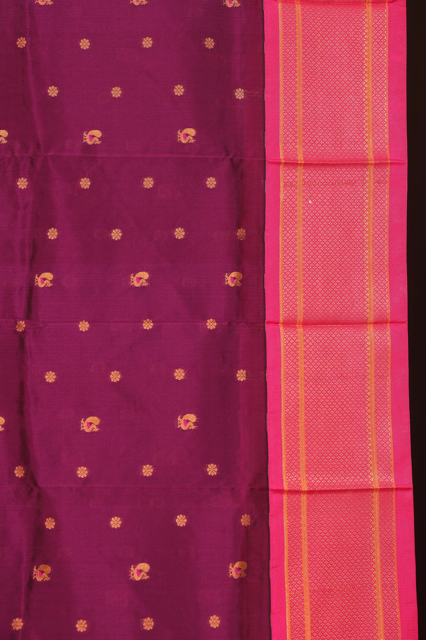 Royal Purple Kalanji Contrast Border Paithani