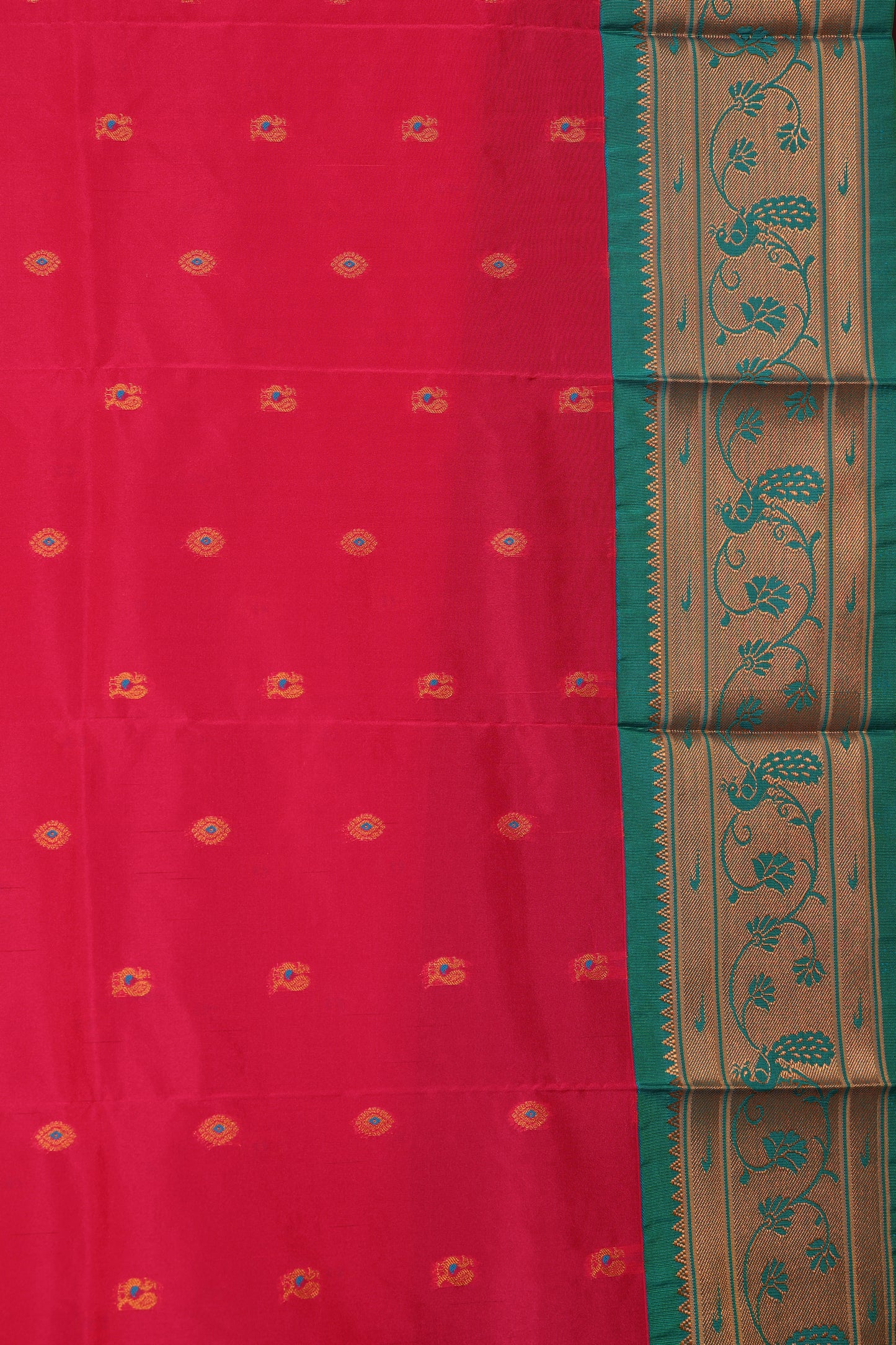 Rani Pink Kalanji Contrast Border Paithani