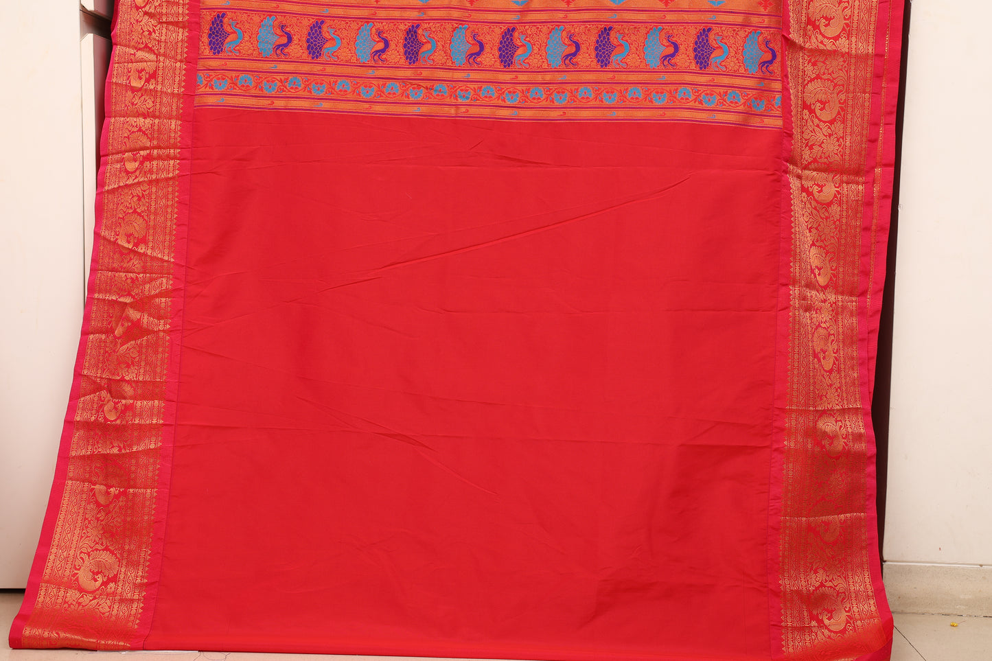Bottle Green Kalanji Contrast Border Paithani