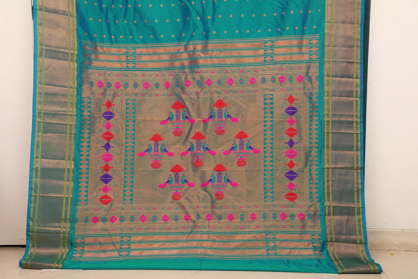 Aqua Blue Kalanji Paithani