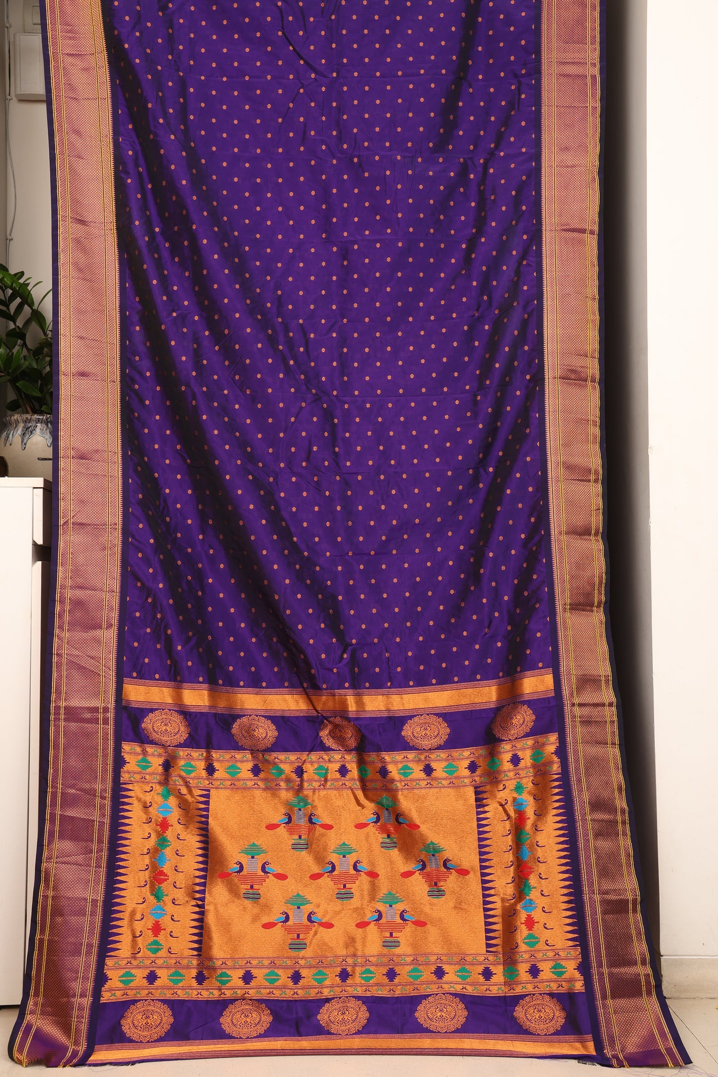Royal Blue Kalanji Paithani