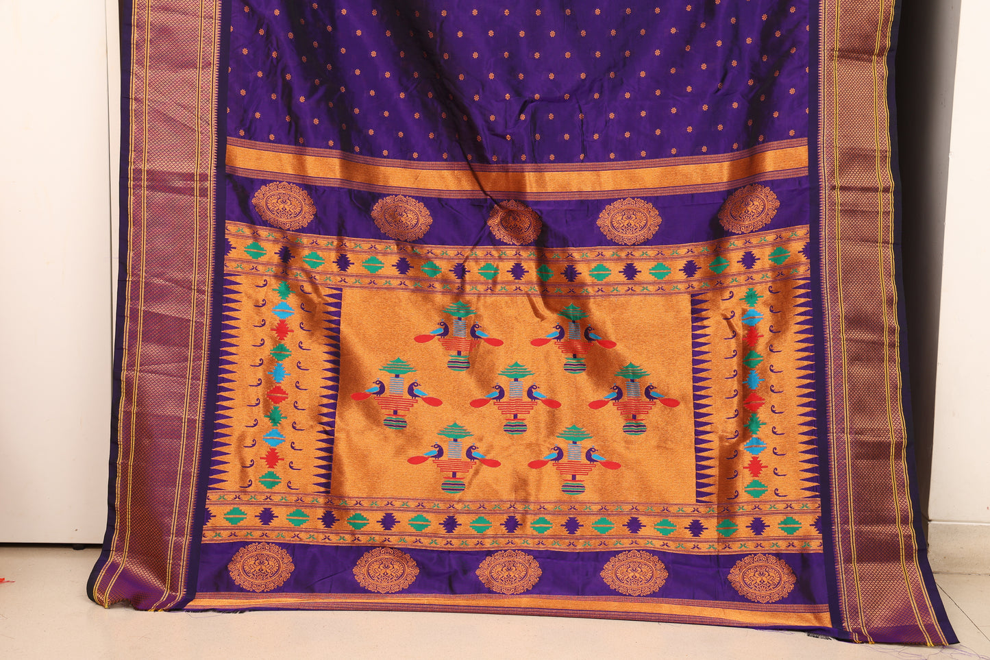 Royal Blue Kalanji Paithani