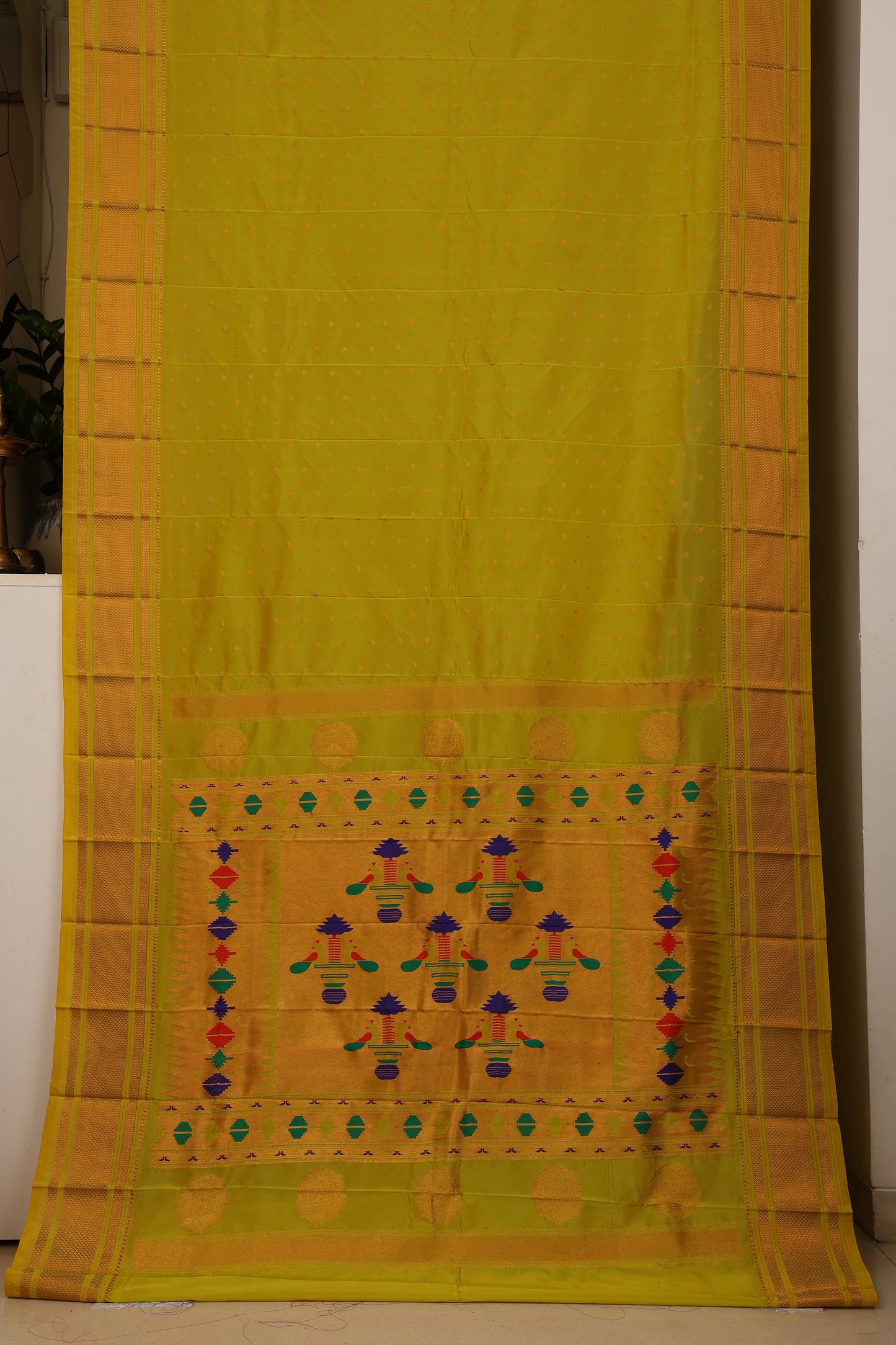 Lime Green Kalanji Paithani