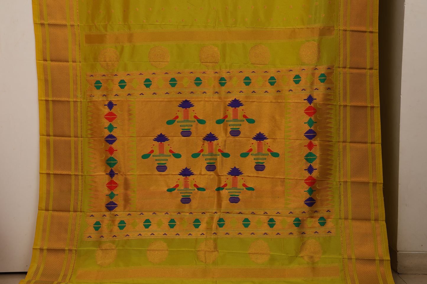 Lime Green Kalanji Paithani