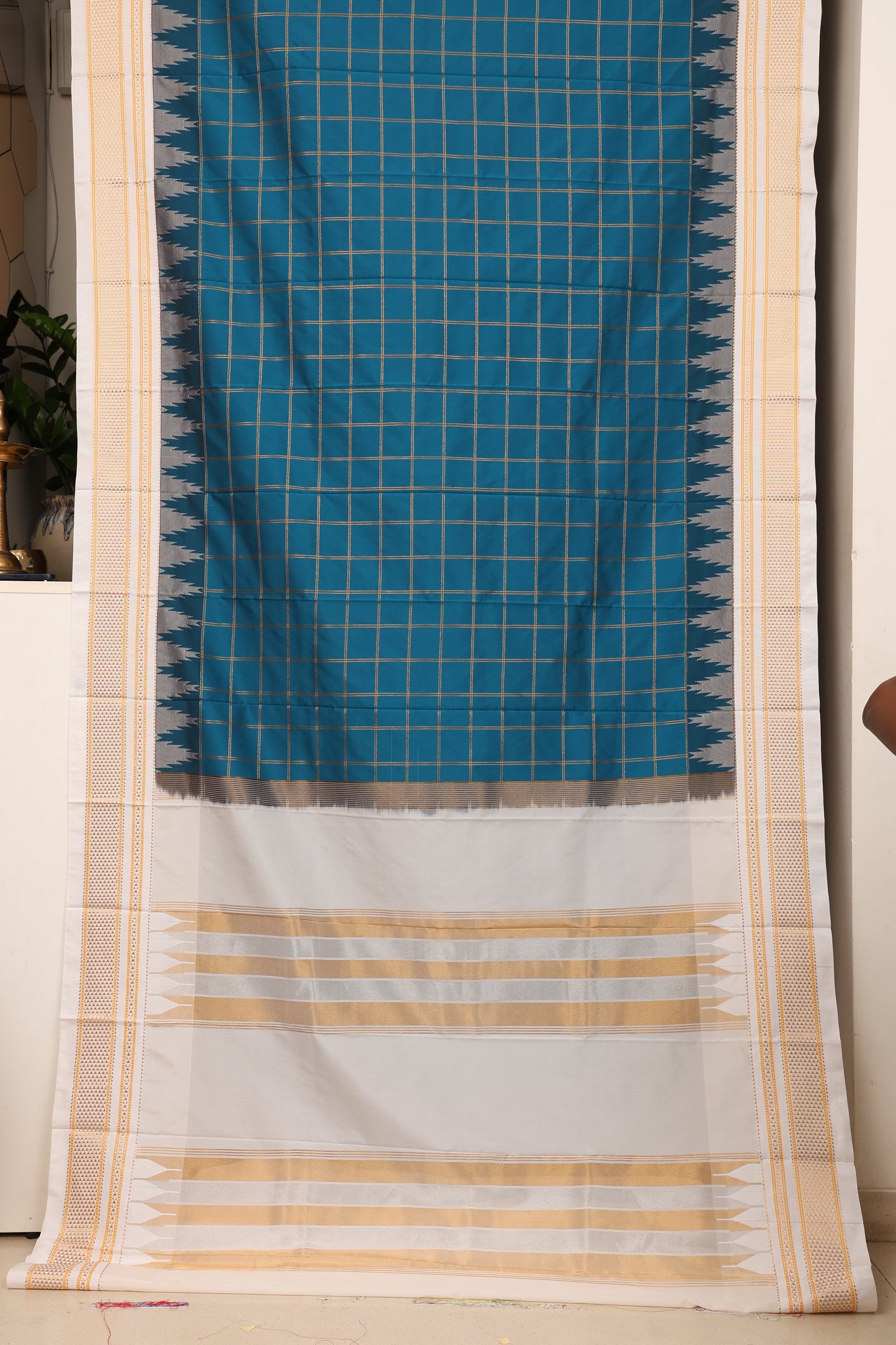 Ocean Blue Ilkal Paithani