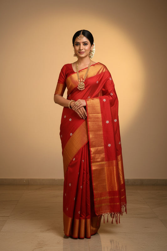 Sindoor Red Kalanjali Floral Butti
