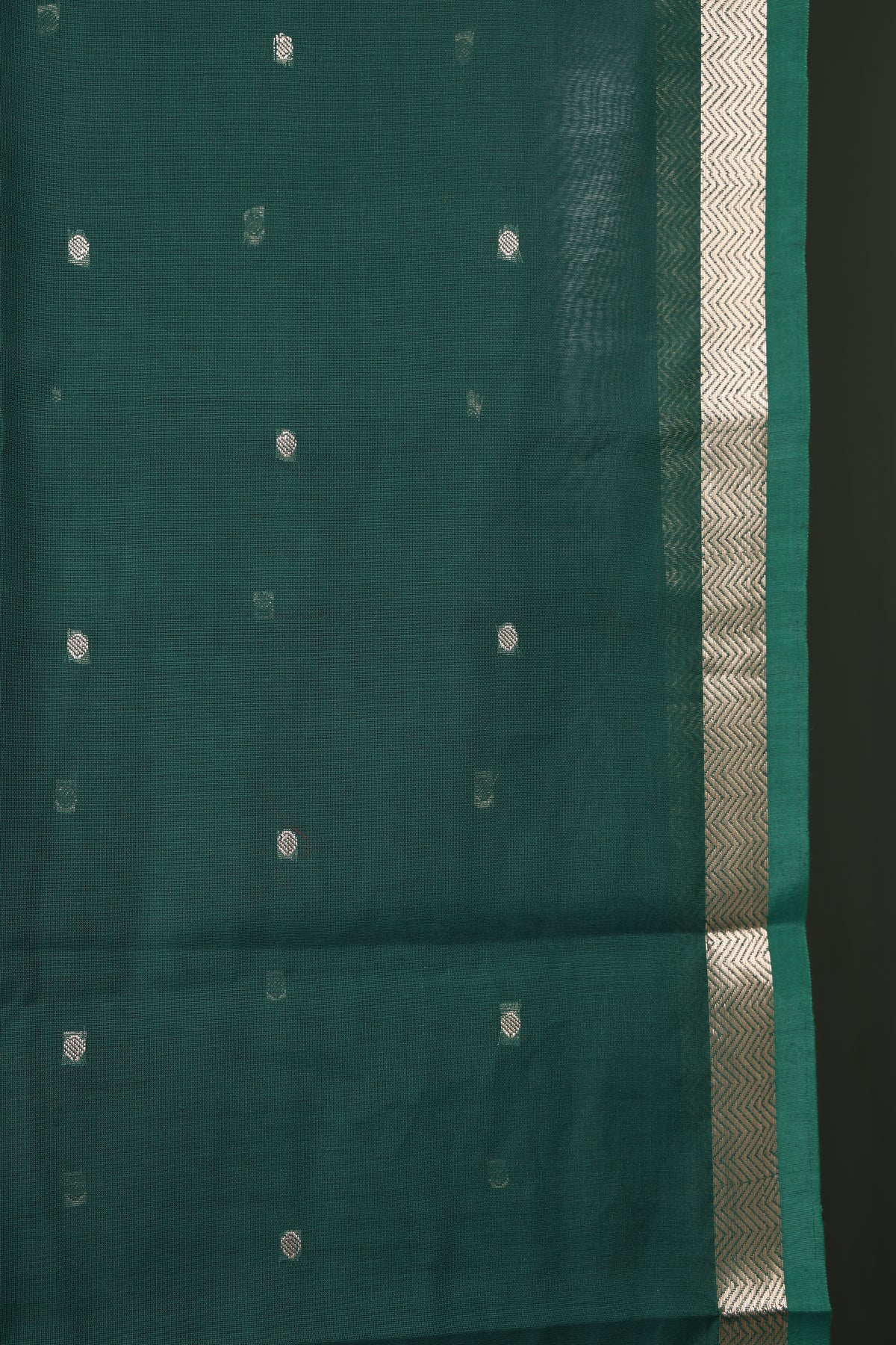 Bottle Green Maheshwari Saree