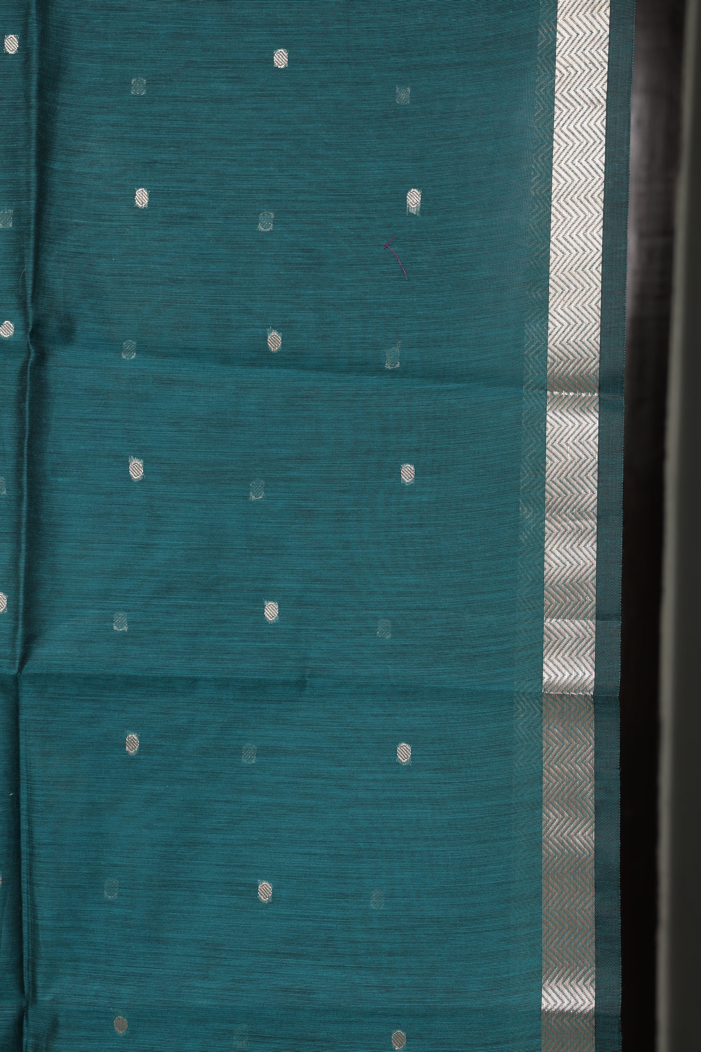 Peacock Blue Wine Contrast Maheshwari Saree