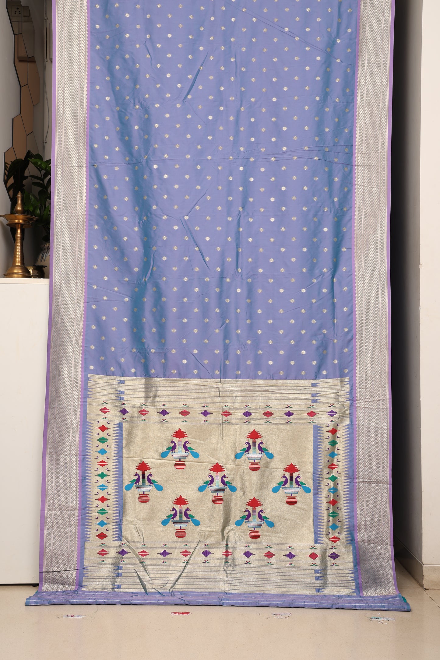 Priinkle Blue  Maharani Paithani
