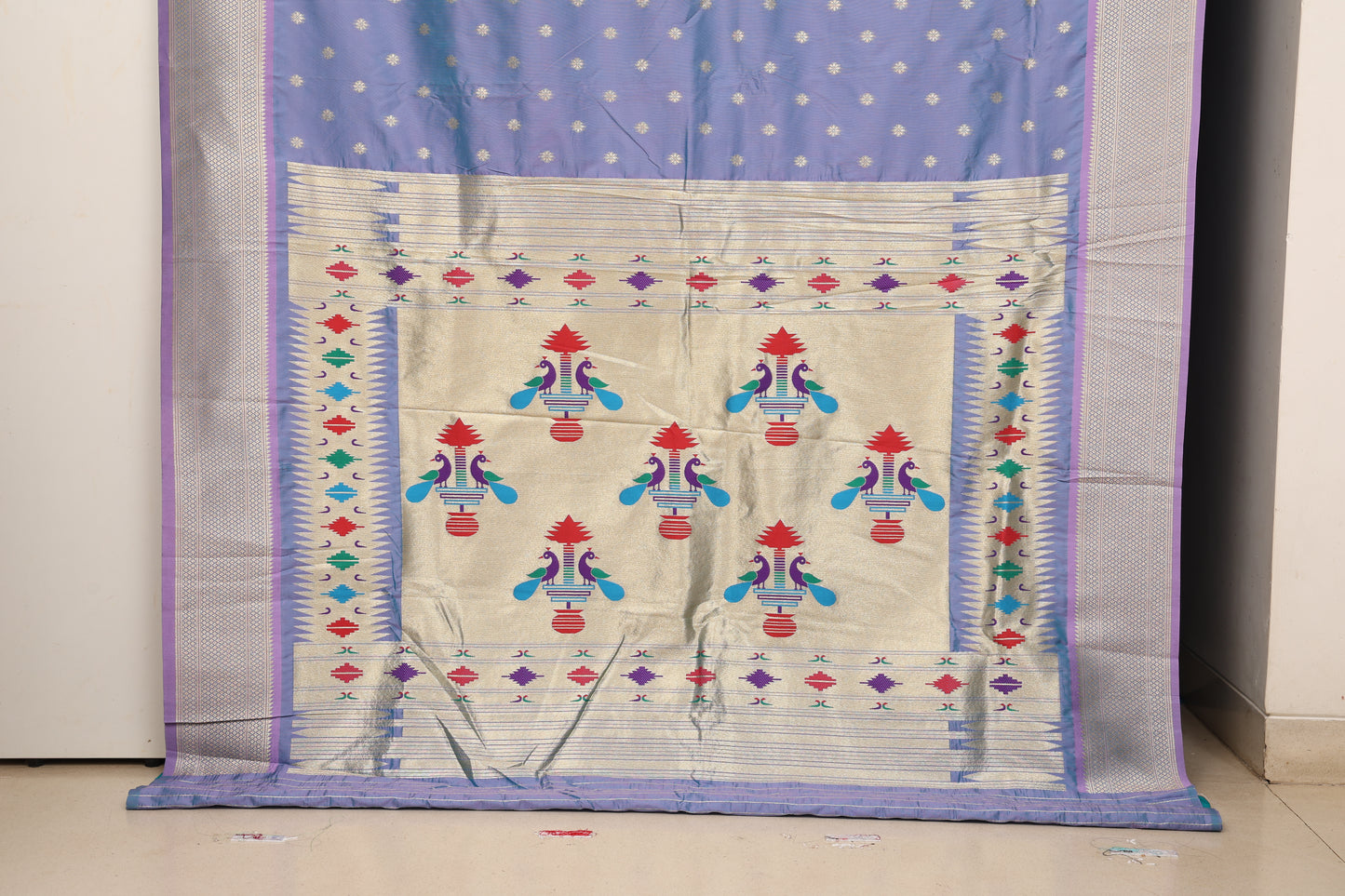 Priinkle Blue  Maharani Paithani