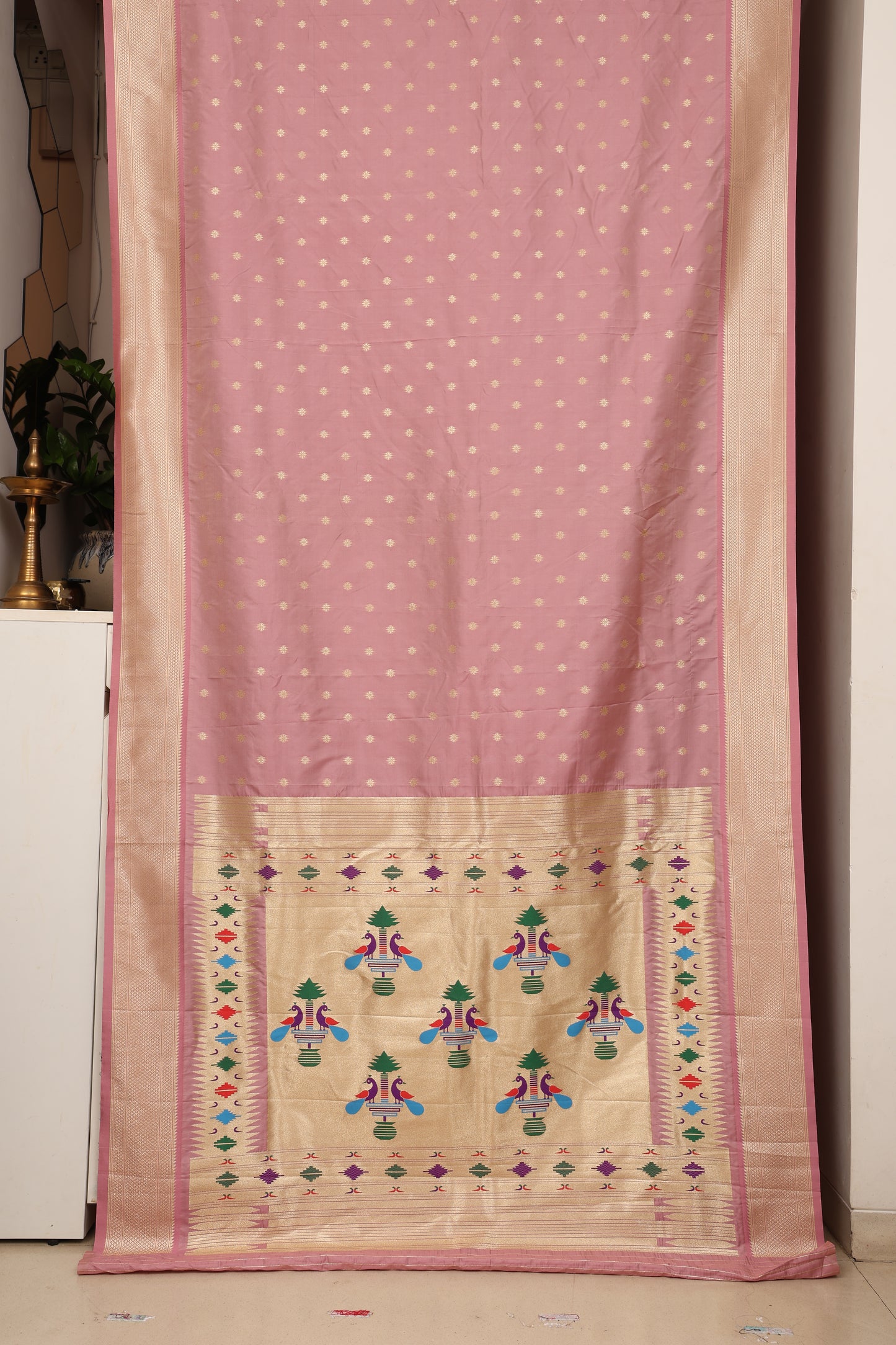 Dusty Rose Pink Maharani Paithani