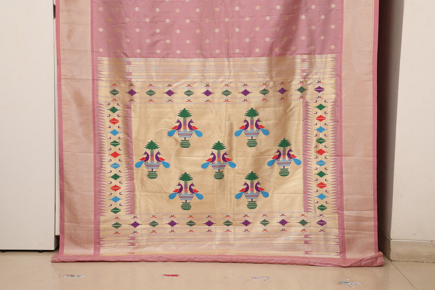 Dusty Rose Pink Maharani Paithani