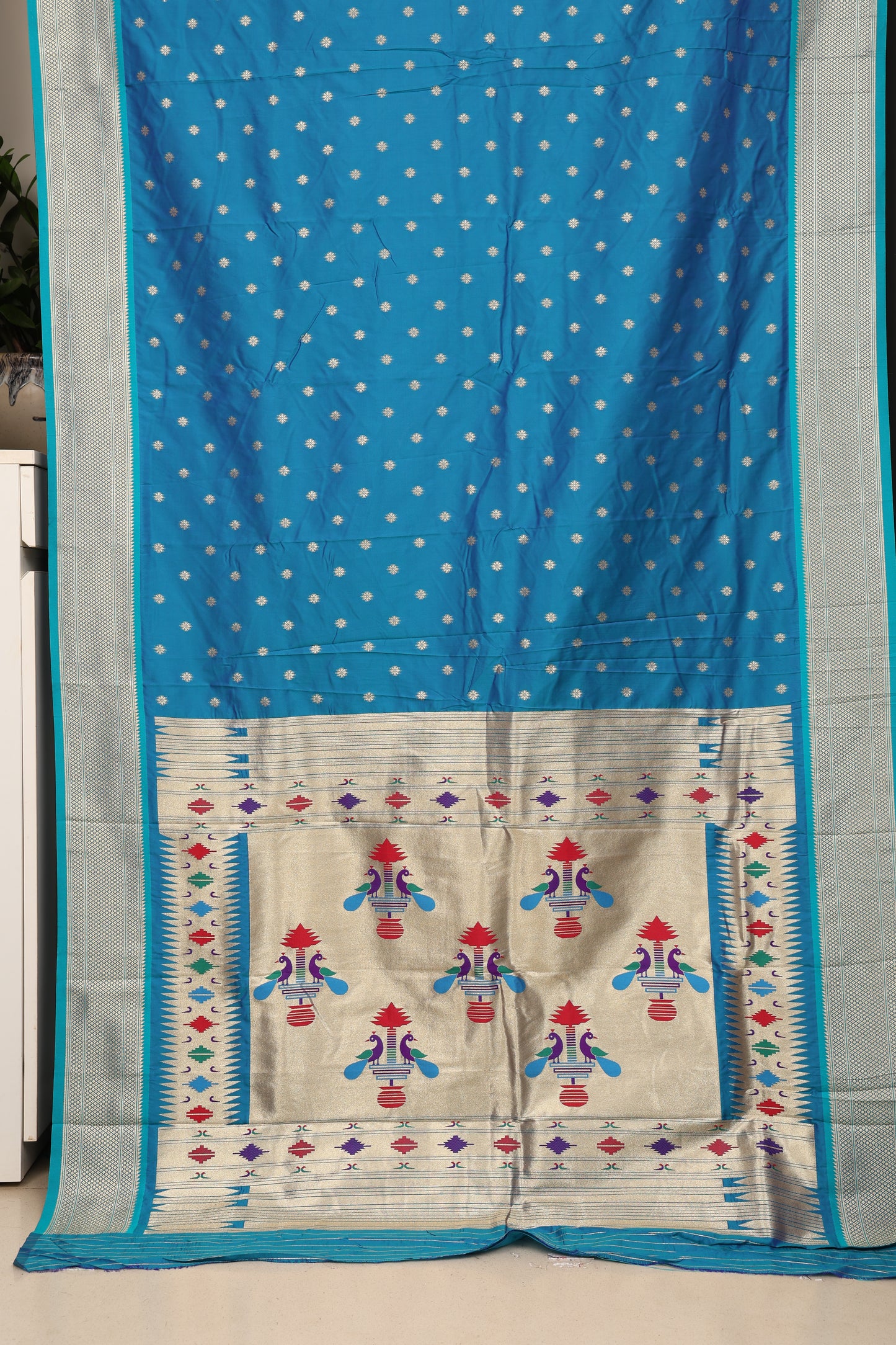 Turquoise Blue Maharani Paithani