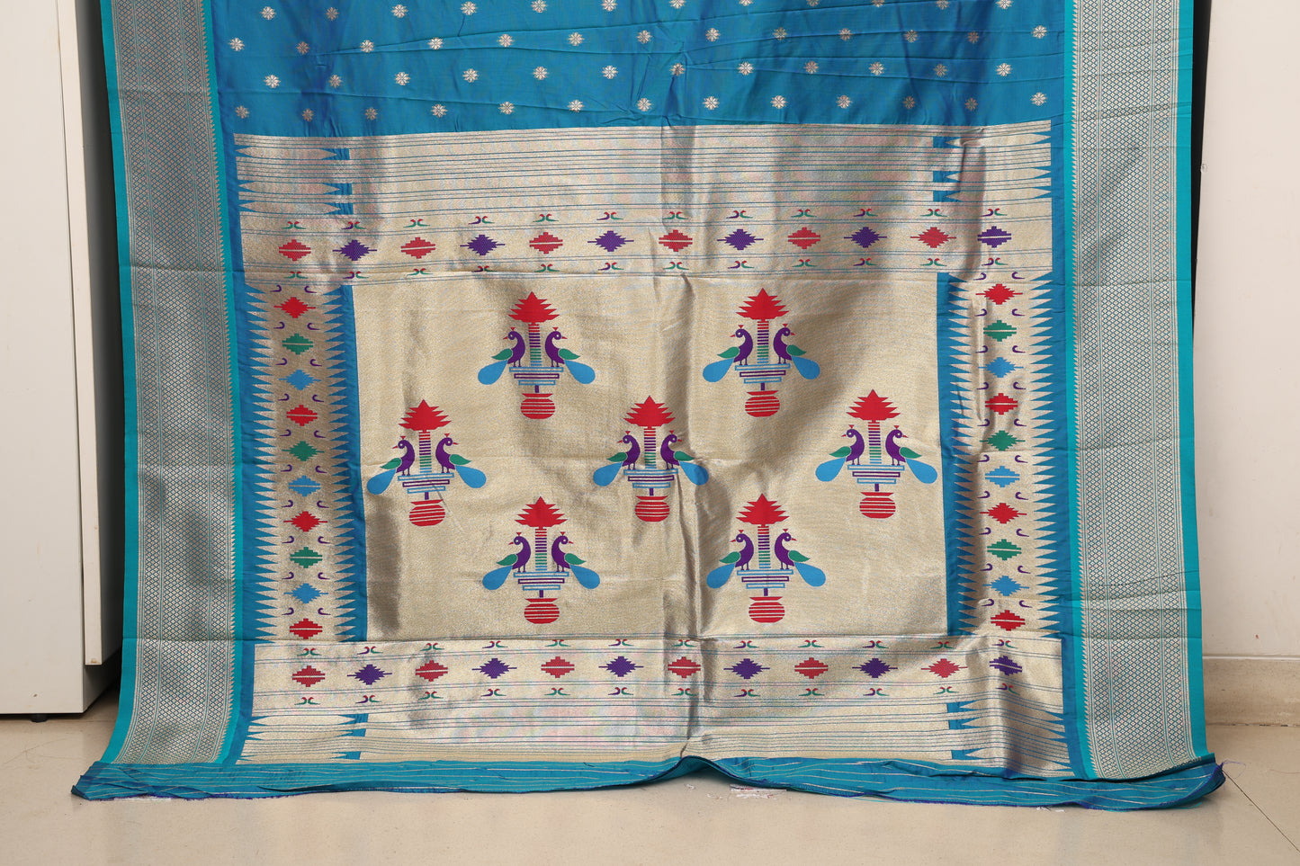 Turquoise Blue Maharani Paithani