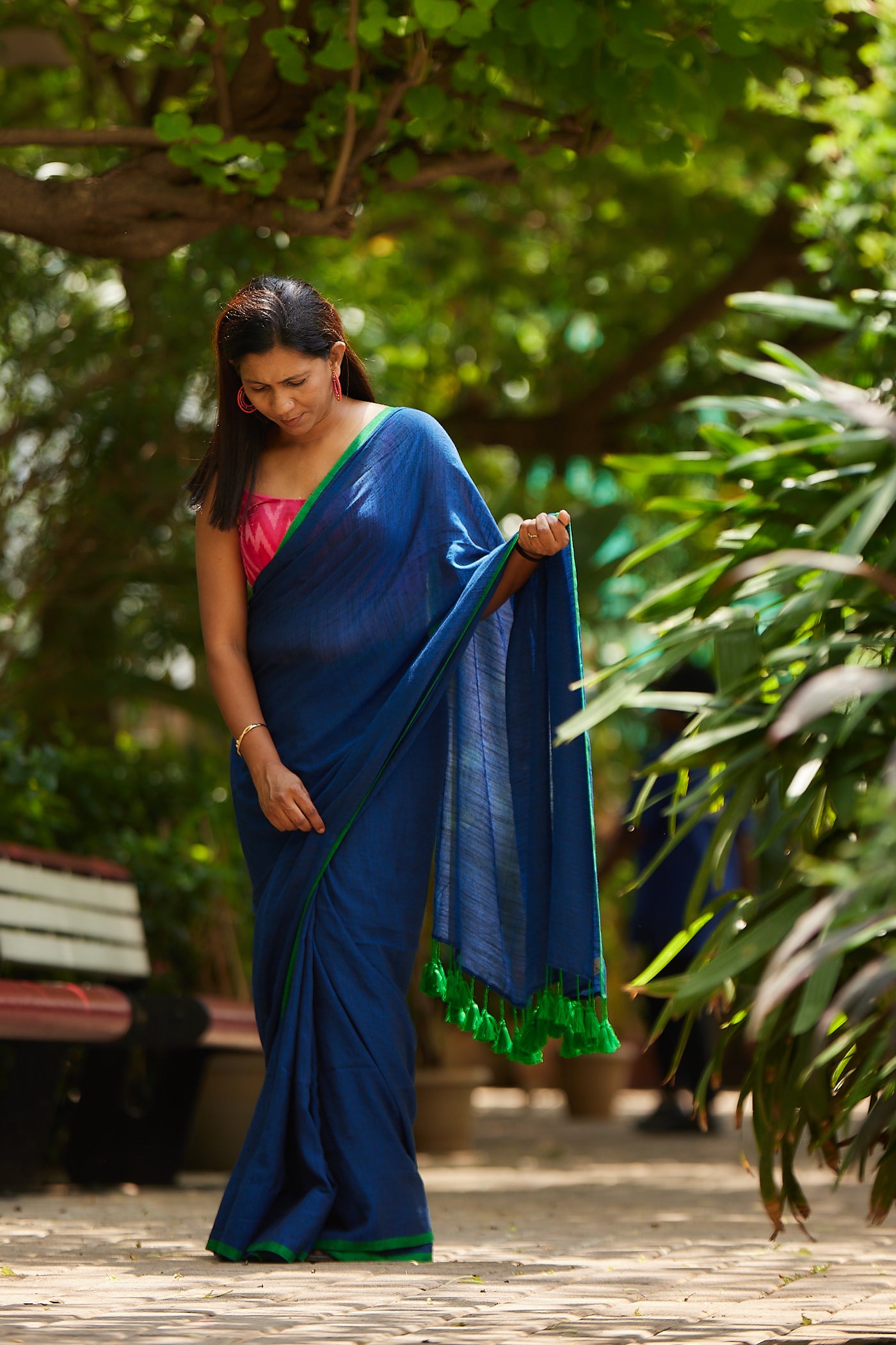 Jheel Viscose Mul Cotton Saree with Tassels