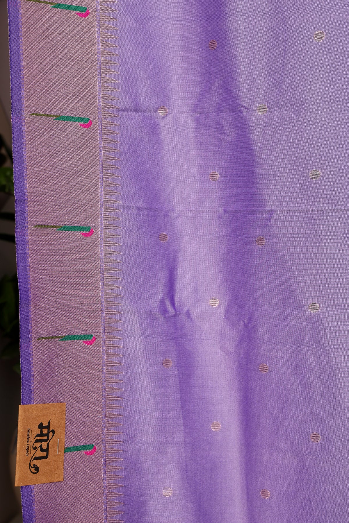 Lavender Paithani and Kalamkari Fusion