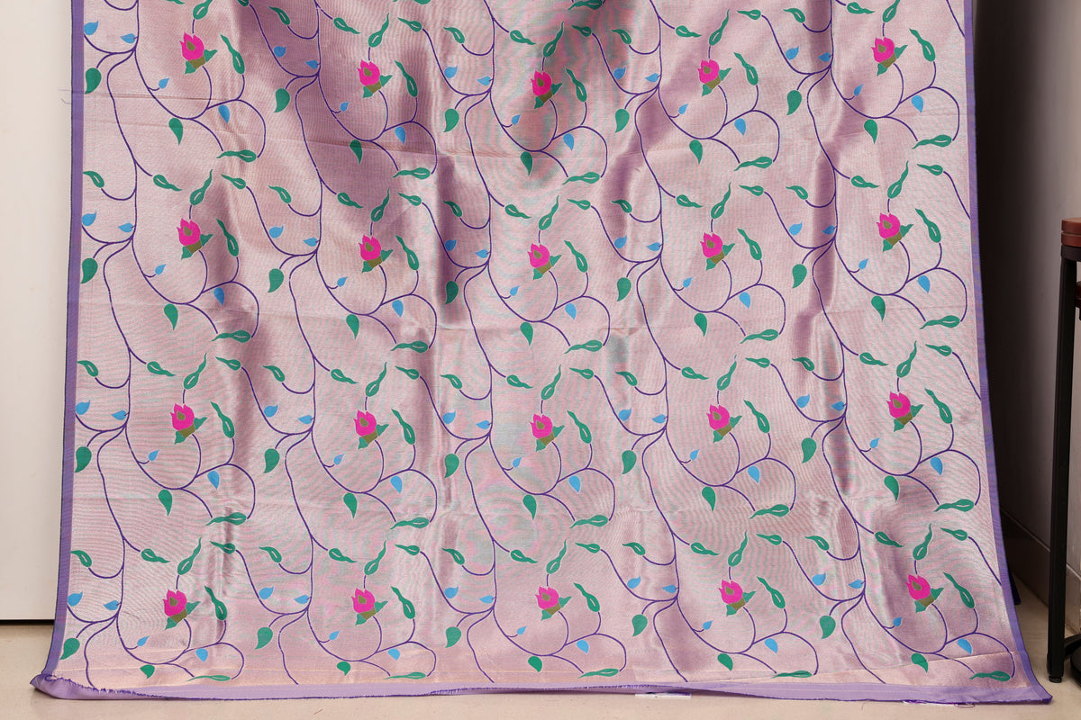 Lavender Paithani and Kalamkari Fusion