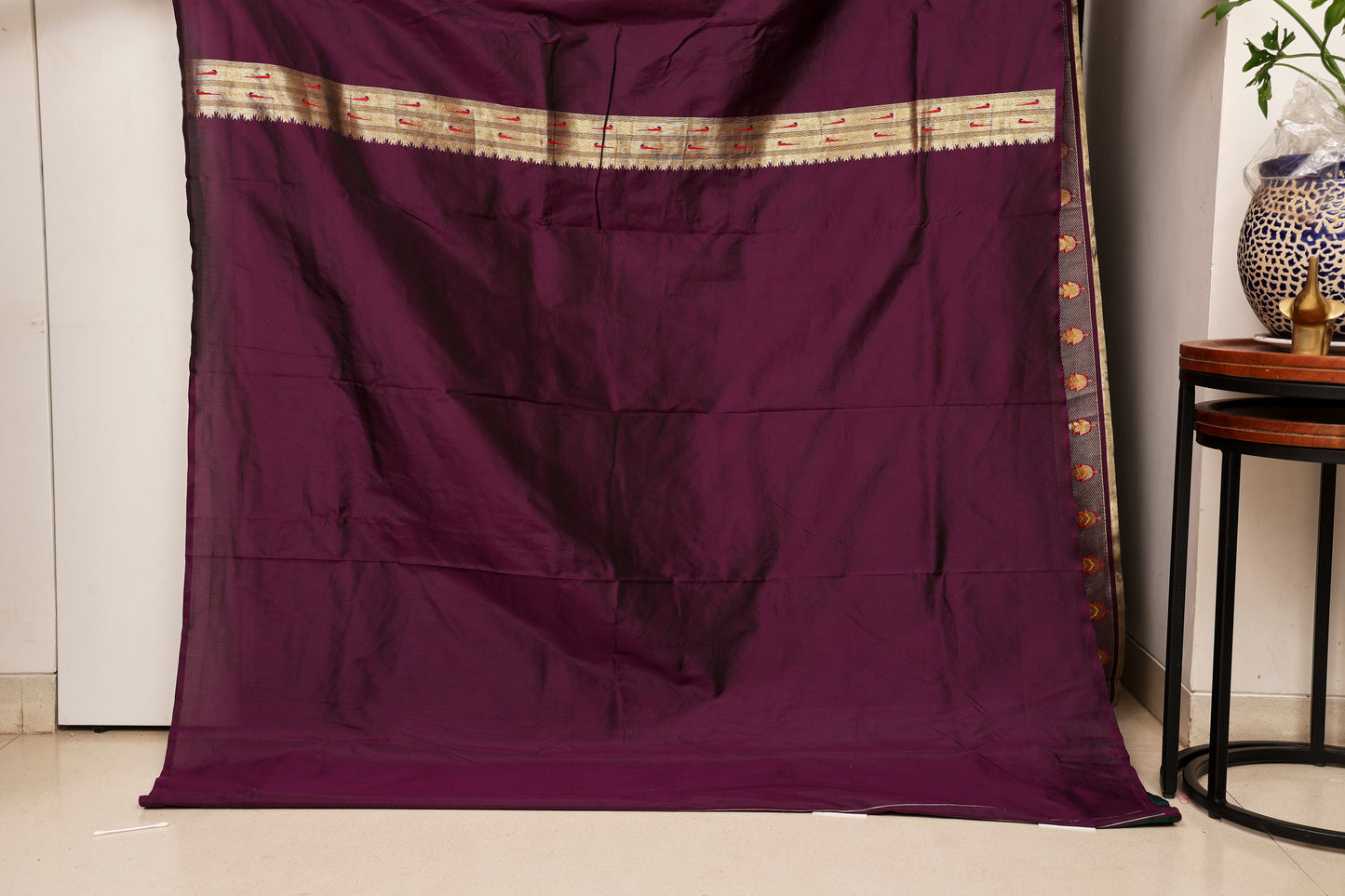 Jammuni Purple Multi Color Floral Brocade Paithani