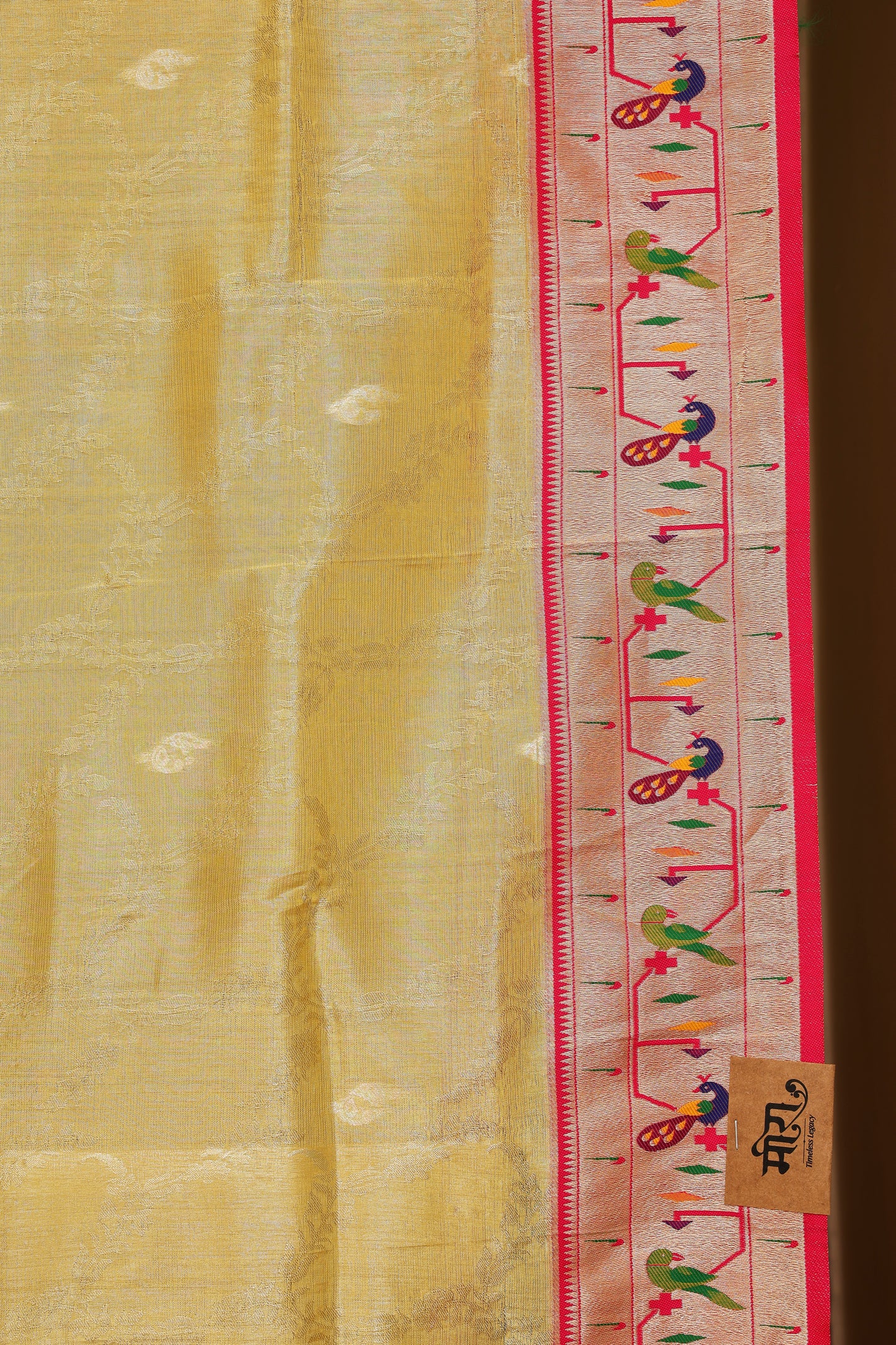 Sunshine Gold Tissue Silk Blend Paithani