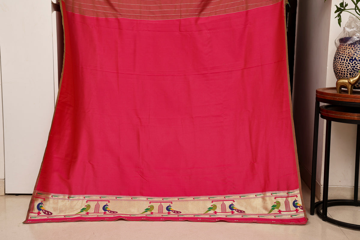 Parrot Green Tissue Silk Blend Paithani