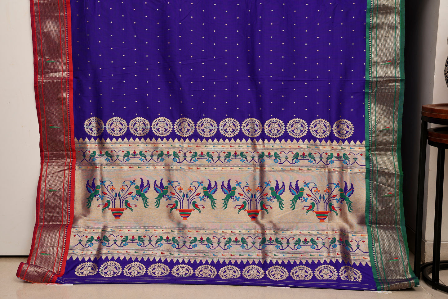 Royal Blue Ganga Jammuna Border Paithani