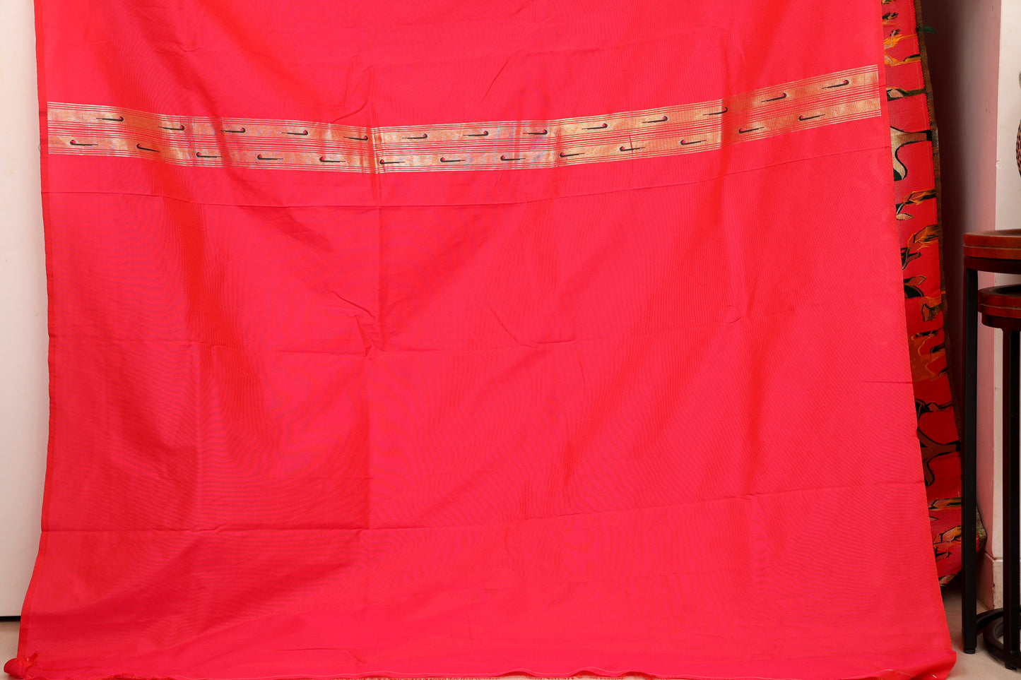 Rani Pink Floral Skirt Border Paithani
