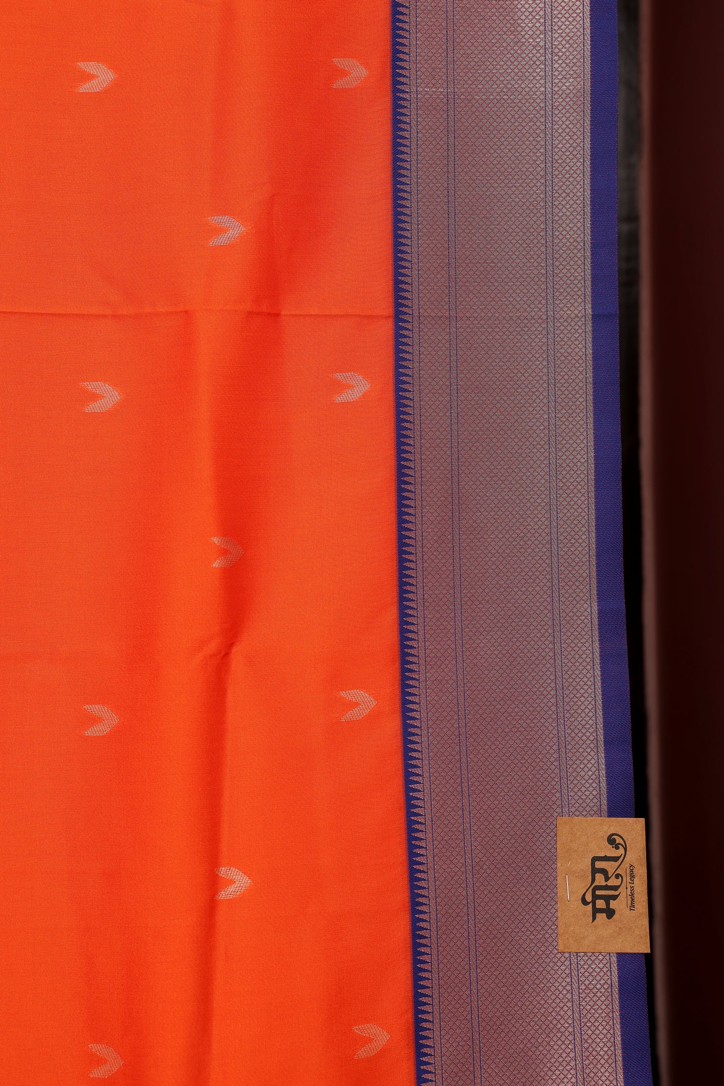 Orange Silk Blend Paithani